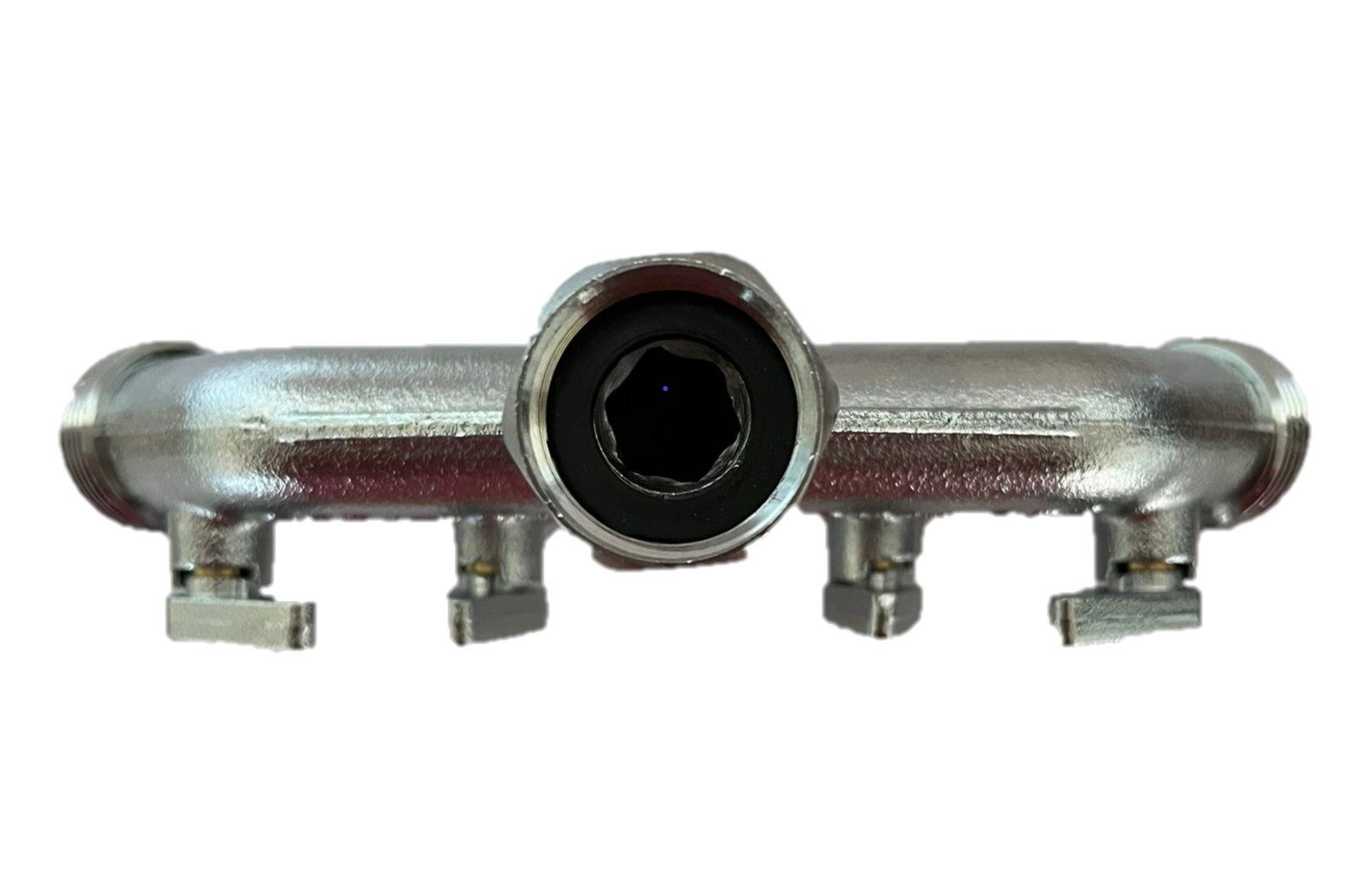 SpiceFlow Anschlussstück SpiceFlow Y-Verteileranschluss 4-Fach Chrom 3/4"AG + 3/4" IG Verteiler, Verteileranschlussstück 4-Fach, Chrom, 4x ¾“ Außengewinde