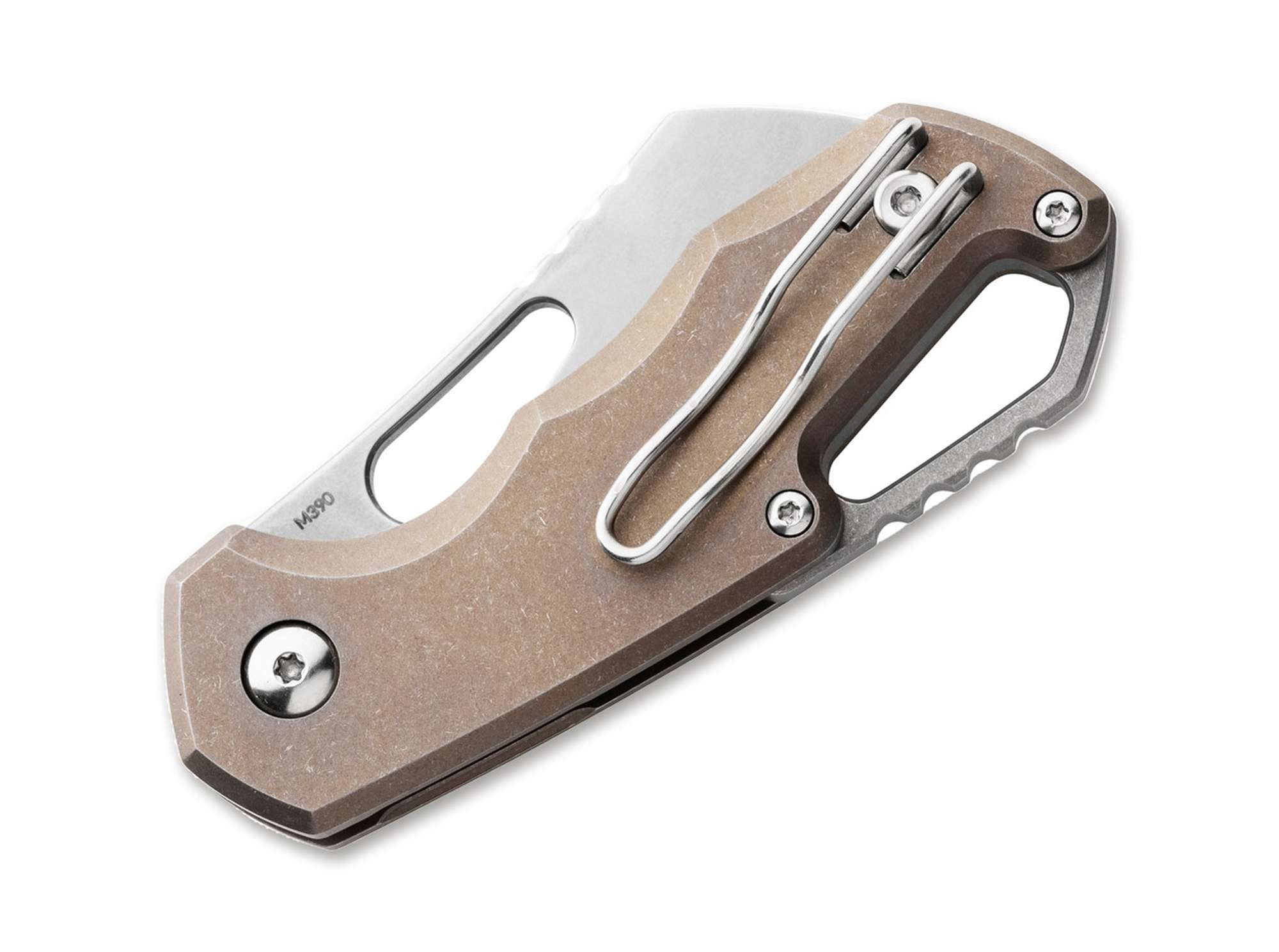 MKM Taschenmesser Taschenmesser Isonzo M390 Cleaver Titanium Bronze