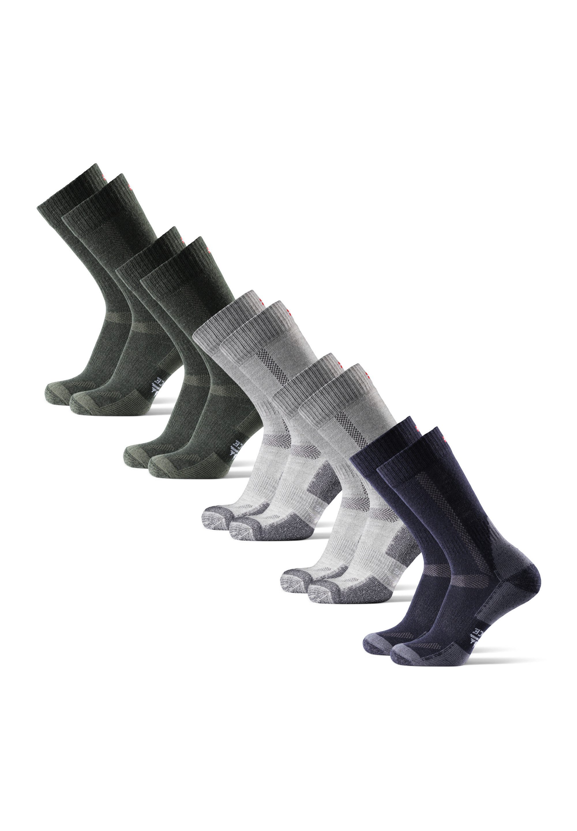 DANISH ENDURANCE Sportsocken Classic Crew 5 Paar Anti-Blasen Wandersocken für Damen & Herren, thermoregulierend
