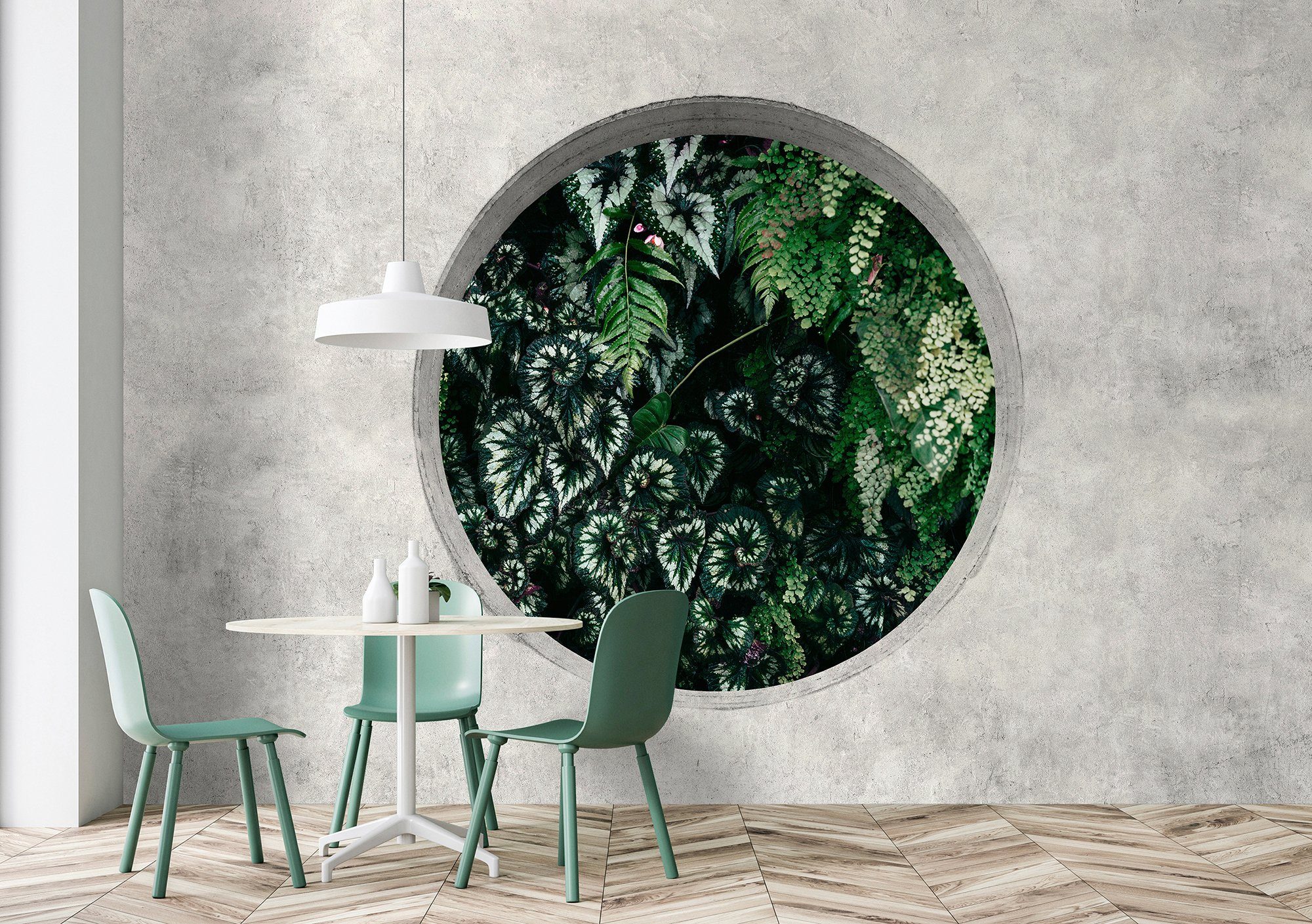 Green, Deep Wand glatt, Vlies, living walls grün-grau Patel Walls Fototapete by