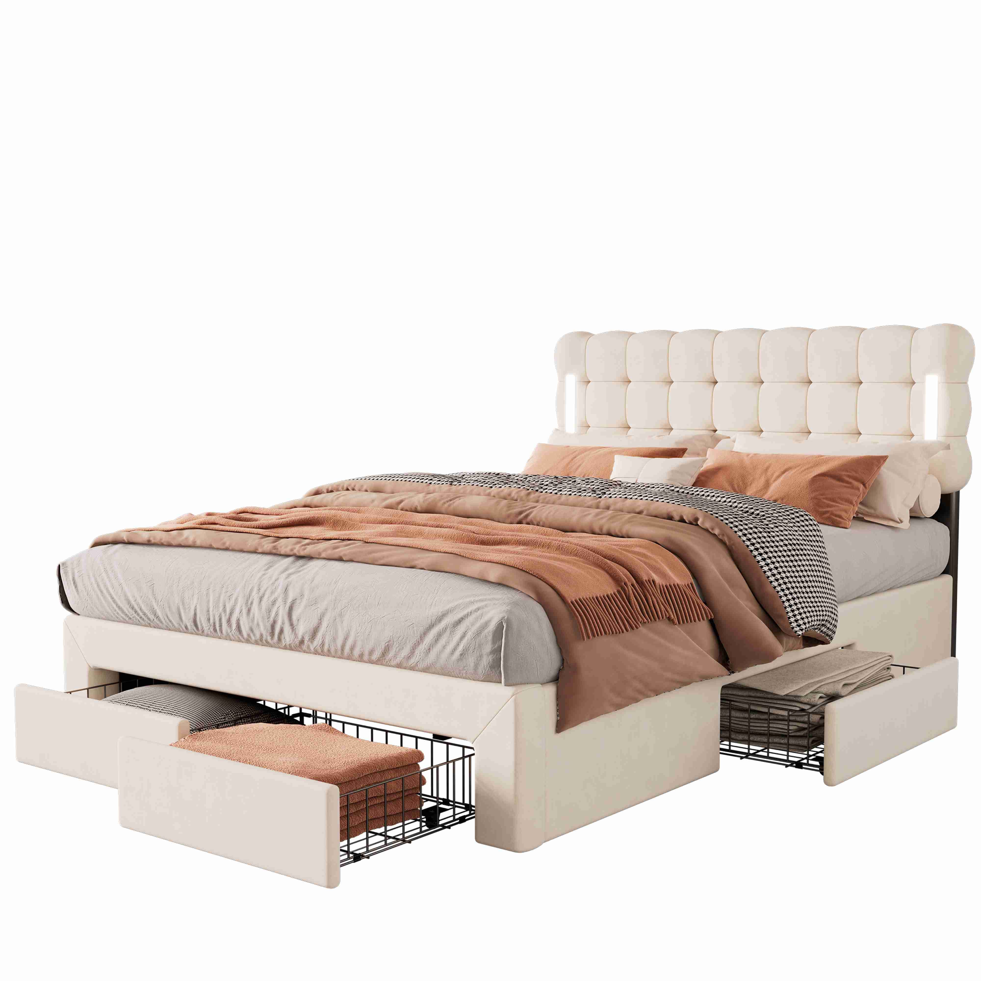 BlingBin Polsterbett 140x200cm Veloursbett Stauraumbett ohne günstig online kaufen