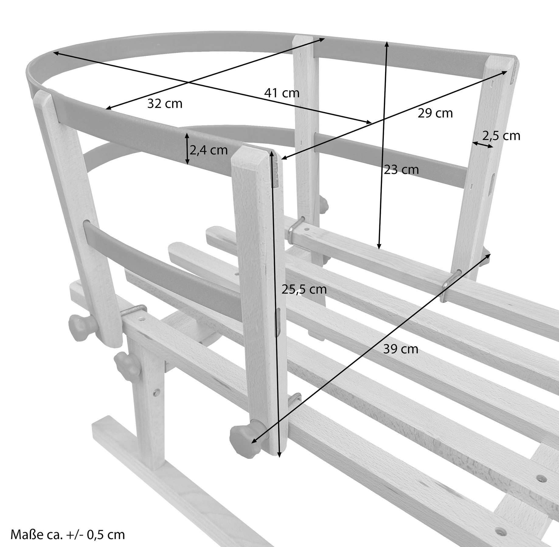 ERST-HOLZ Schlitten Lehne aus Buche / ABS-Kunststoff, Rückenlehne als Schlittenzubehör2401-LehneBuche/ ABS - Kunststoff
