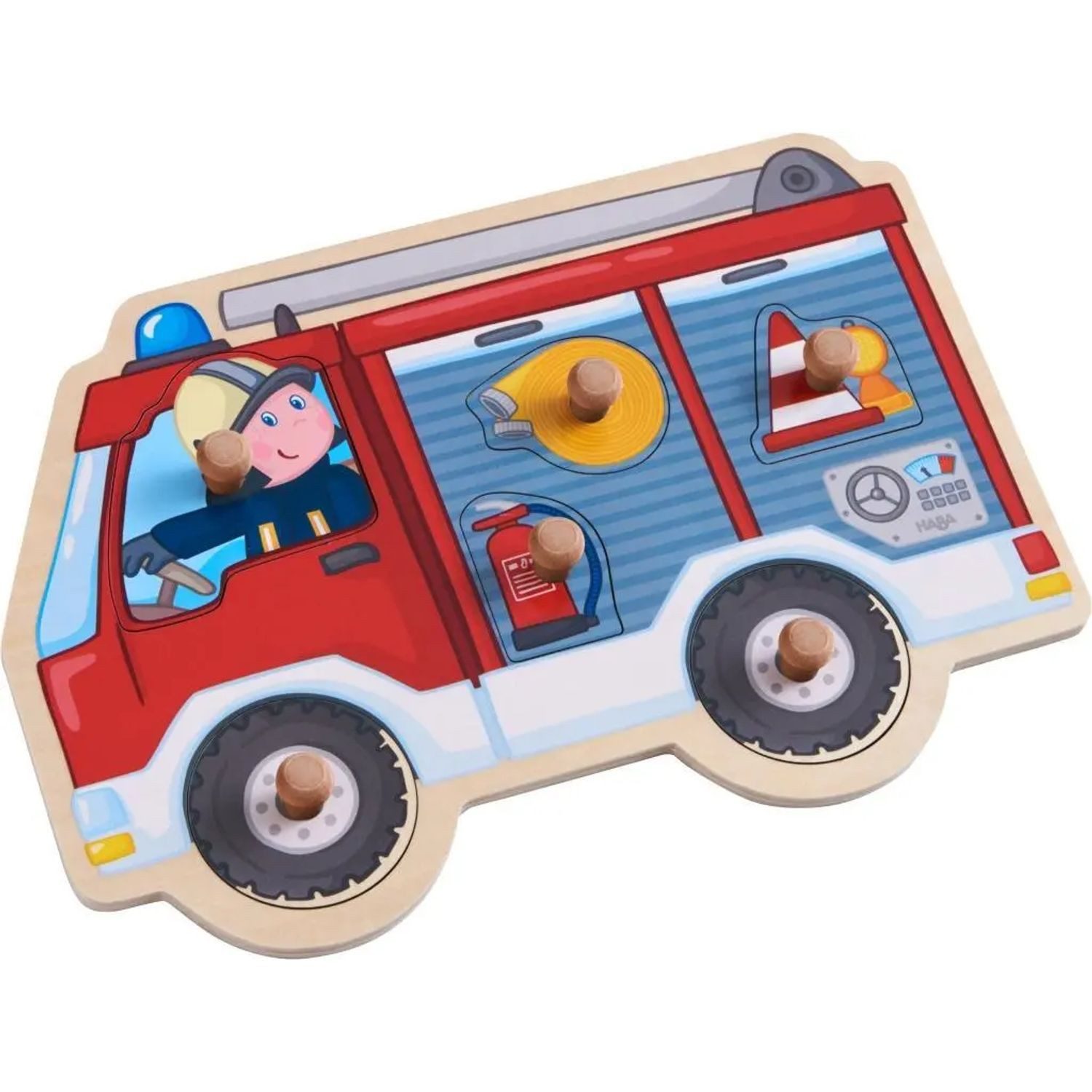 Puzzle Greifpuzzle Feuerwehrauto, Puzzleteile