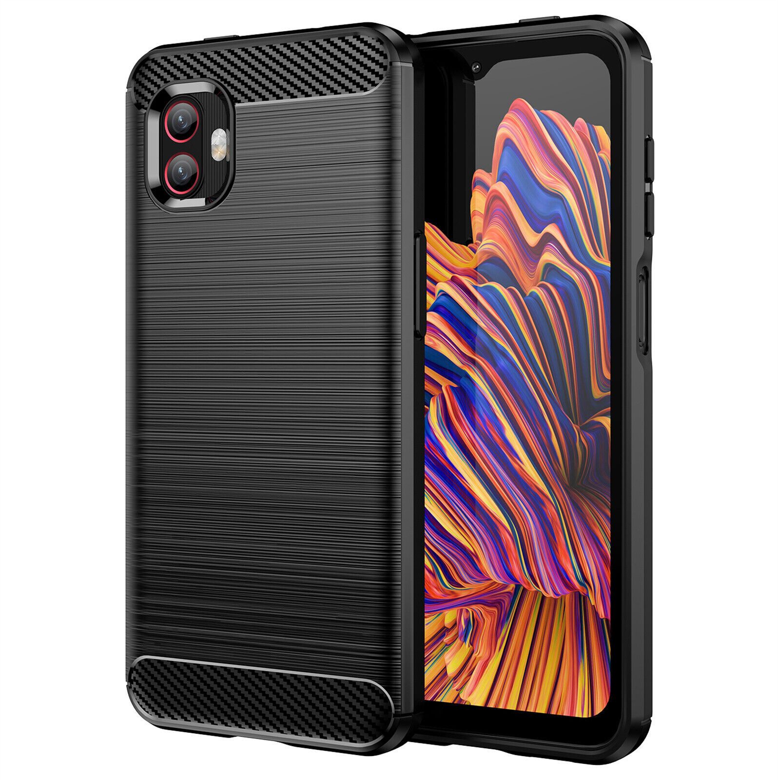 betterfon Handyhülle Carbon Hülle für Samsung Galaxy XCover 6 Pro Backcover TPU Schwarz, Carbon-Look – stoßfestes Case mit Air-Cushion & Metall-Optik