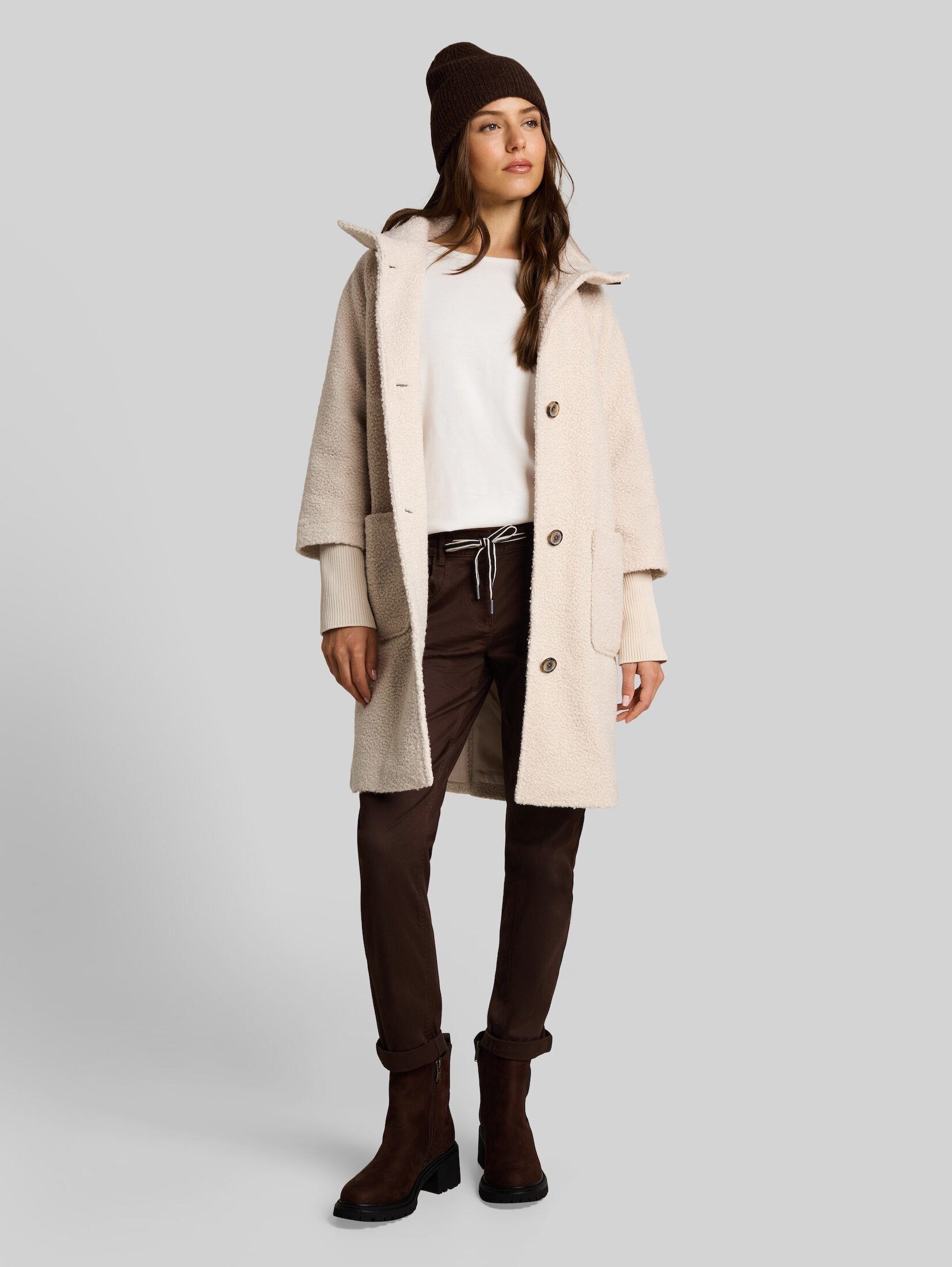 TOM TAILOR Kurzmantel Jacken Bouclé Mantel im 2-in-1-Look – Bild 5 von 5