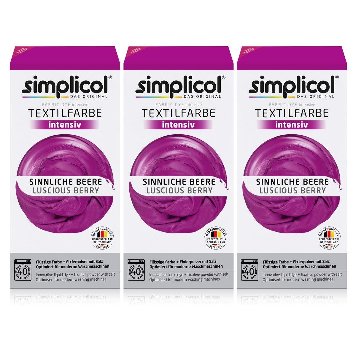 Textilfarbe Simplicol Textilfarbe intensiv Sinnliche-Beere - Einfaches Färben (3er