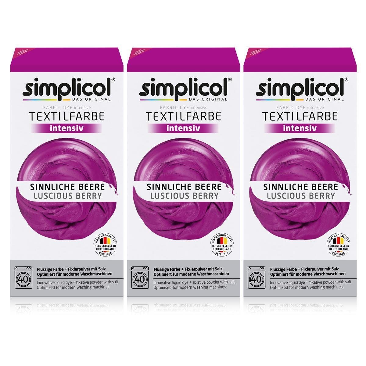 simplicol Textilfarbe Simplicol Textilfarbe intensiv Sinnliche-Beere - Einfaches Färben (3er