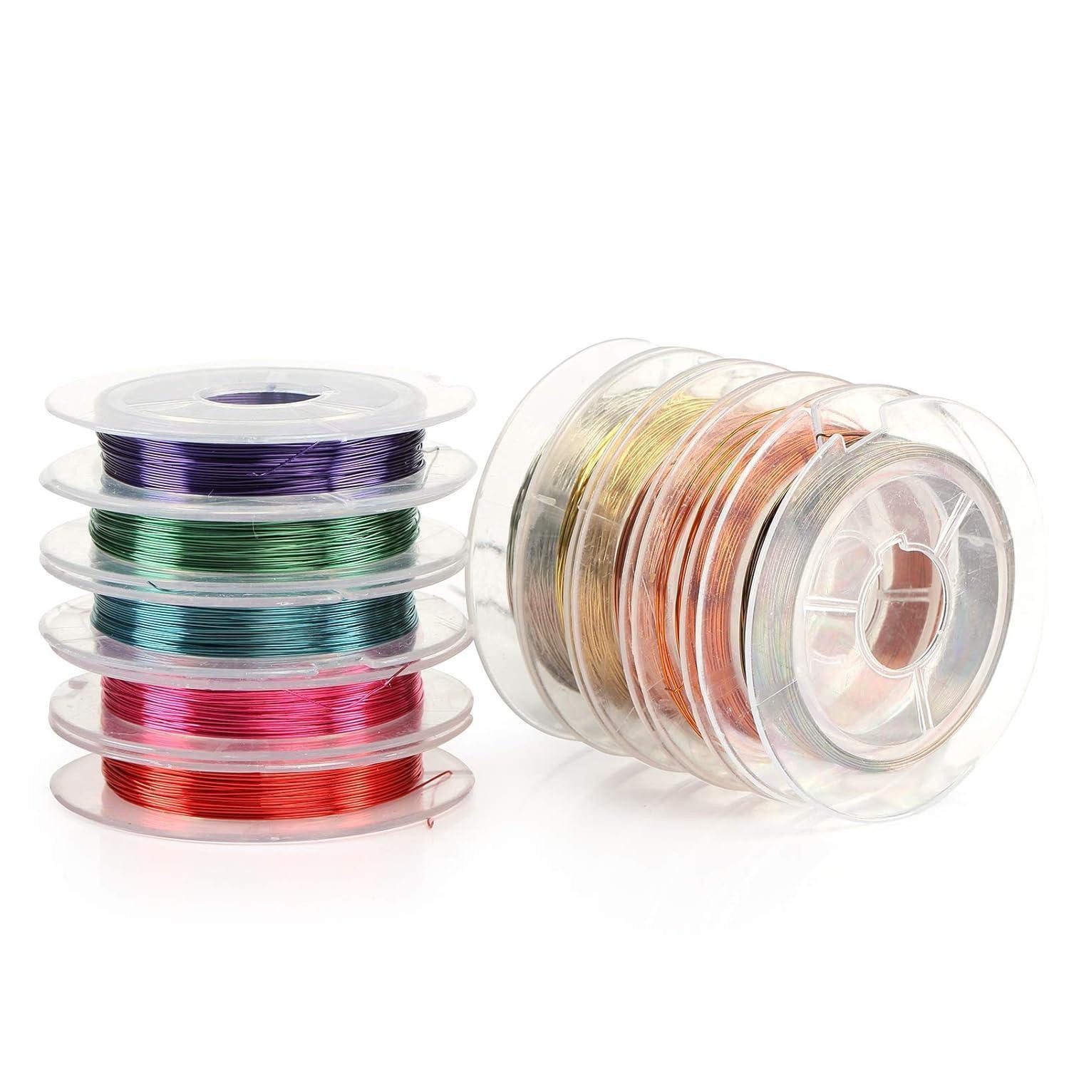 LuxusKollektion Schmuckdraht Naler 0,3 mm Kupferdraht Set Bunt 10 Farben Basteldraht Schmuck Faden