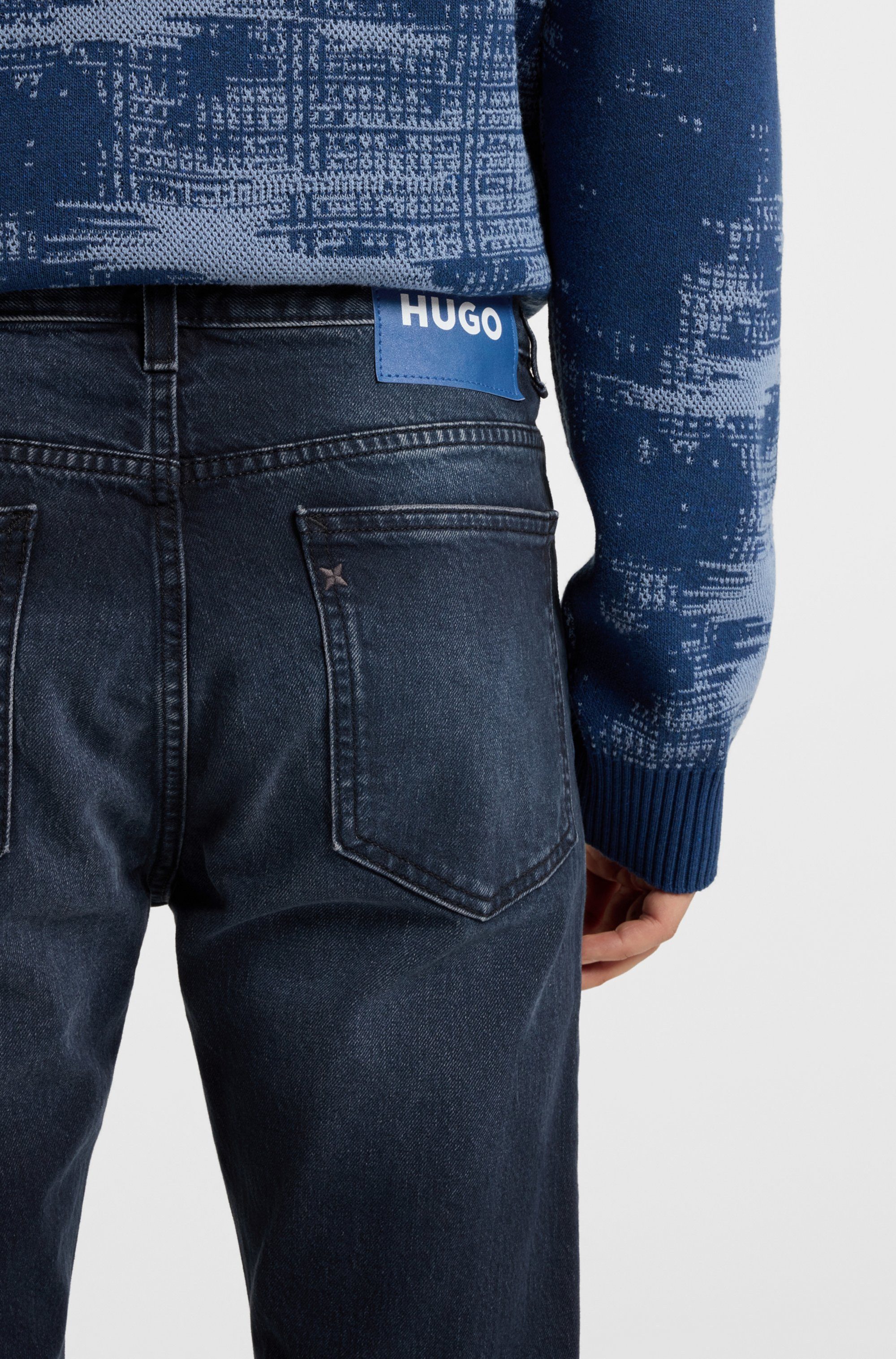 HUGO Blue Slim-fit-Jeans Ash mit Stone-washed-Finish günstig online kaufen