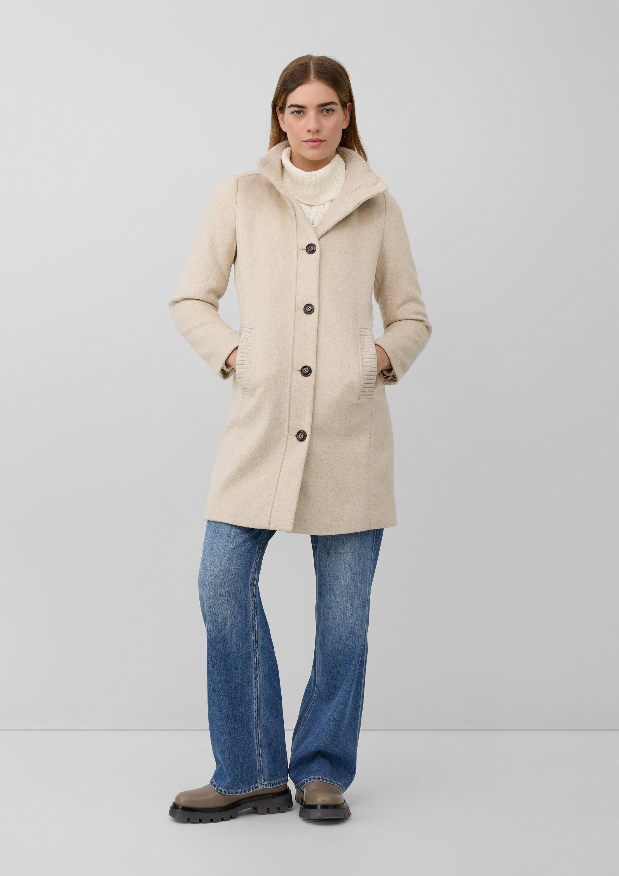 s.Oliver Wintermantel Outdoor-Mantel Kurzer Mantel aus Wollmix mit Knopflei günstig online kaufen