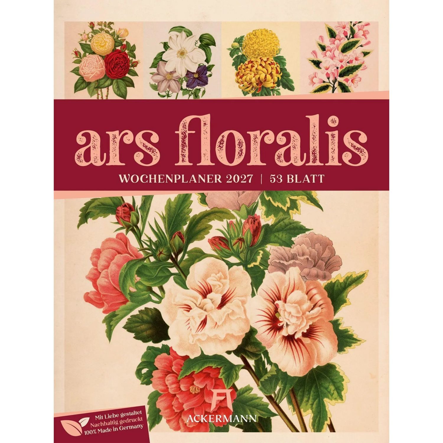 Ackermann Wandkalender Ars Floralis Wochenplaner Kalender 2027