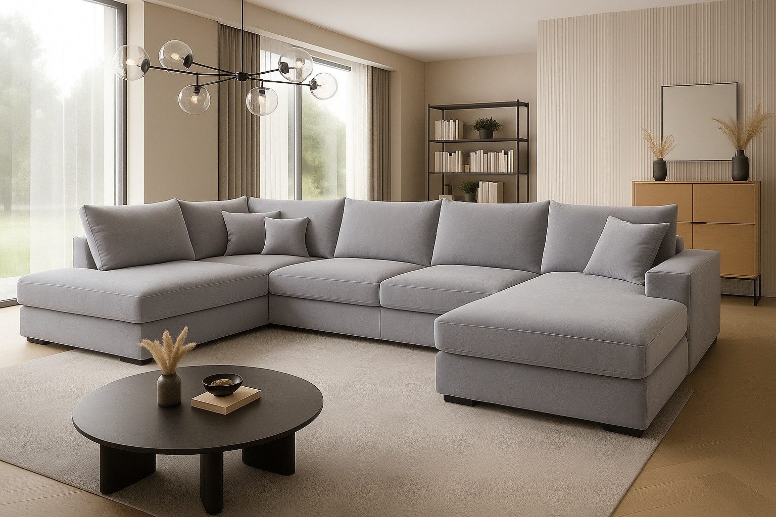 A&J MöbelLand GmbH Ecksofa FABIO 328x182 cm mit Schlaffunktion, Bonellfeder günstig online kaufen