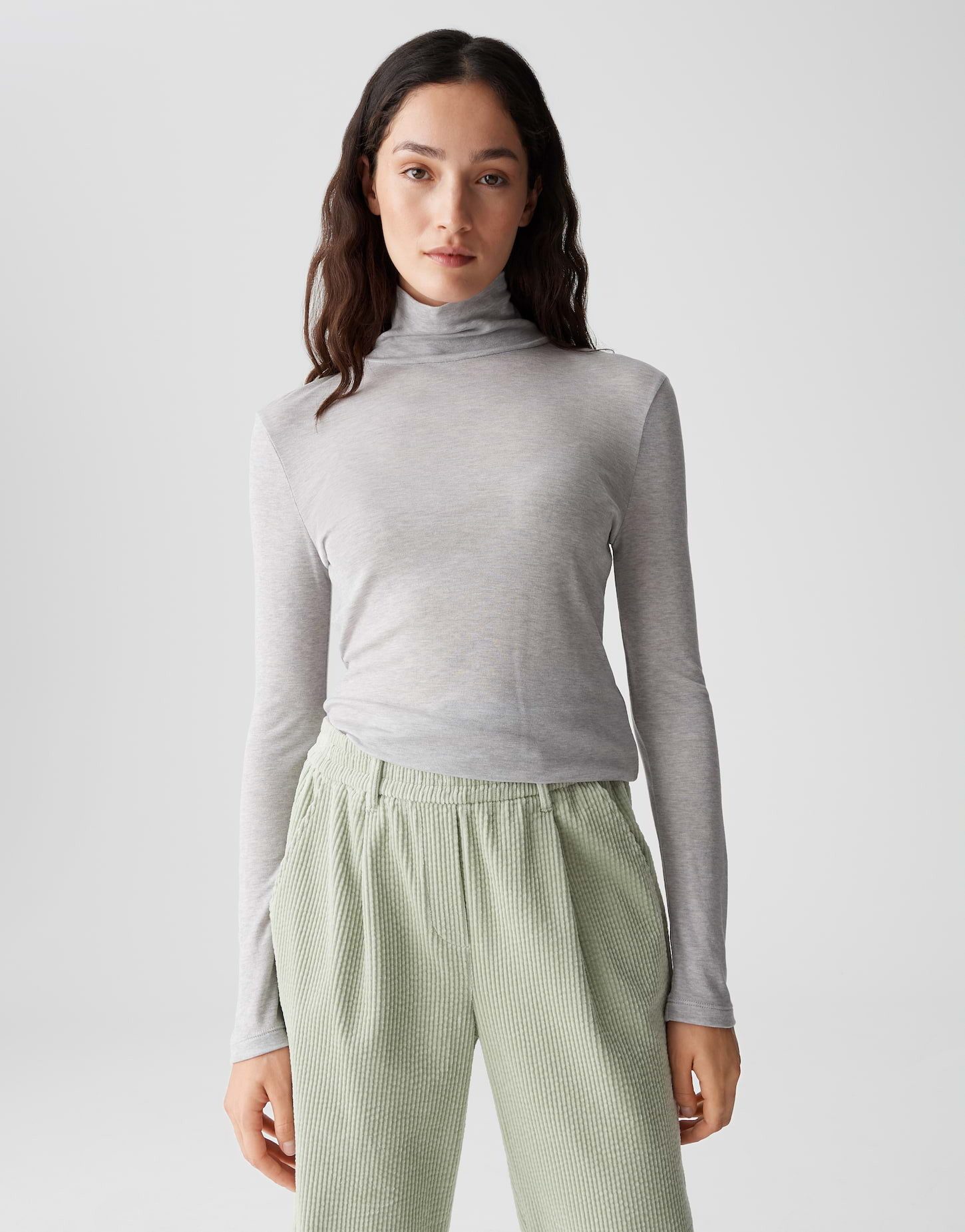 Longsleeve SOMY Slim Fit aus Tencel Wolle Mix