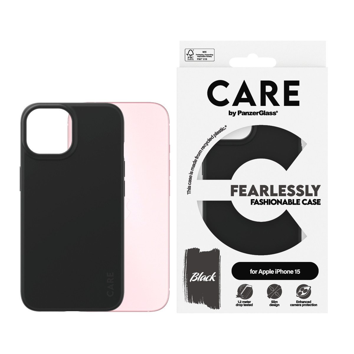 CARE by PanzerGlass Handyhülle Fashionable Case für Apple iPhone 15, Backcover, Schutzhülle, Handyschutzhülle, Case, Schutzcase, stoßfest