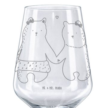 Mr. & Mrs. Panda Rotweinglas Bär Freundin - Transparent - Geschenk, Weinglas, Rotweinglas, Weingla, Premium Glas, Unikat durch Gravur