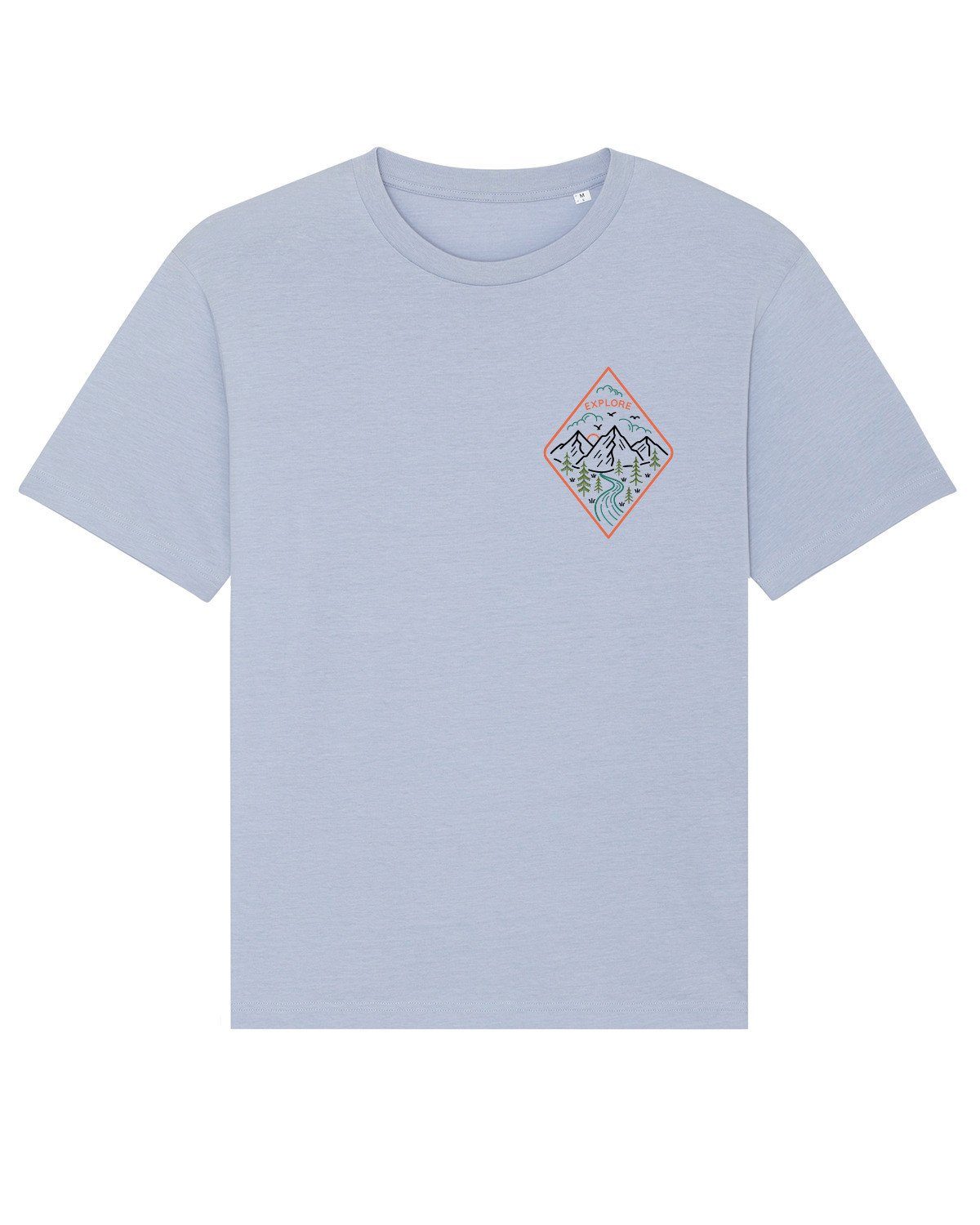 Blue Serene Apparel wat? Explore Print-Shirt (1-tlg)