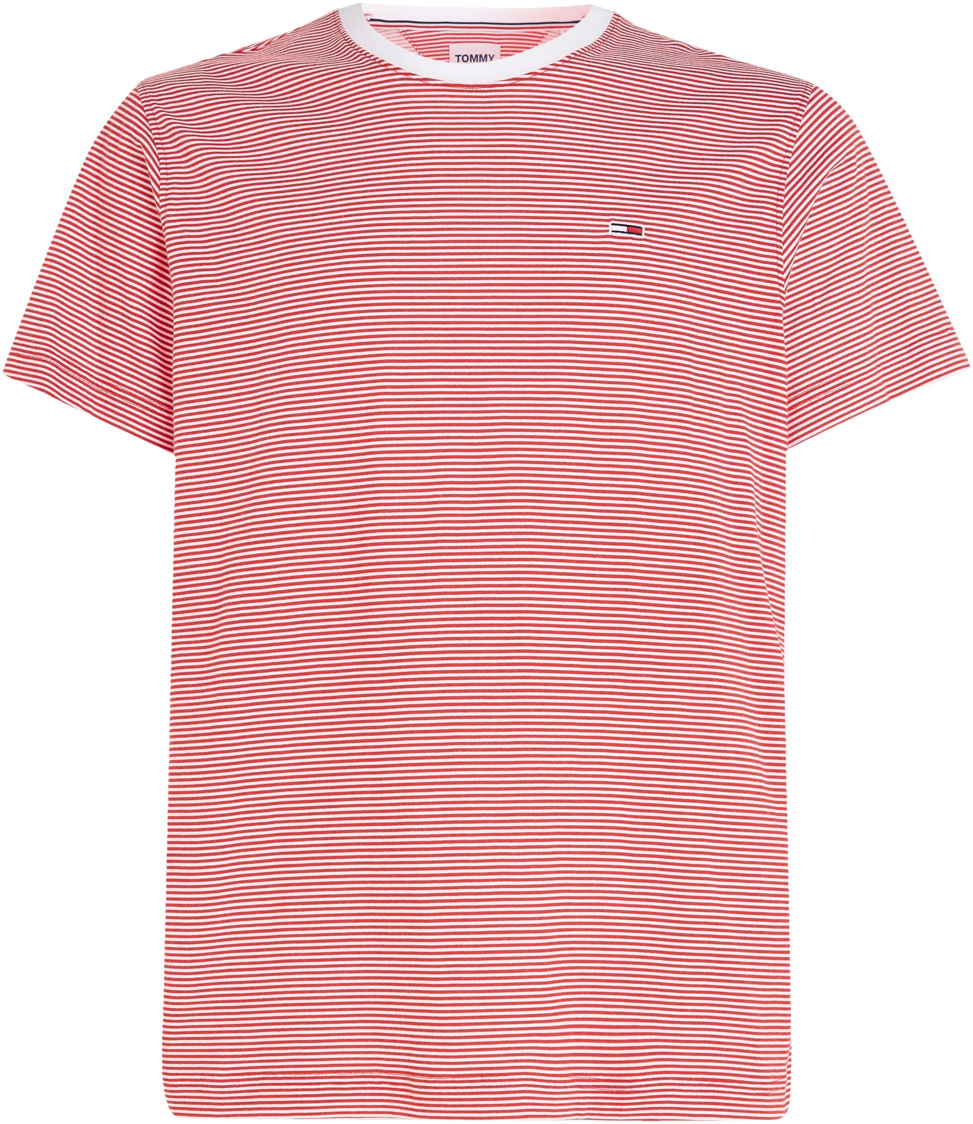 T-Shirt Rundhalsausschnitt & PACK DeepCrimson/White mit Jeans 2 (Packung, TEE STRIPE 2-tlg) Tommy TJM SOLID