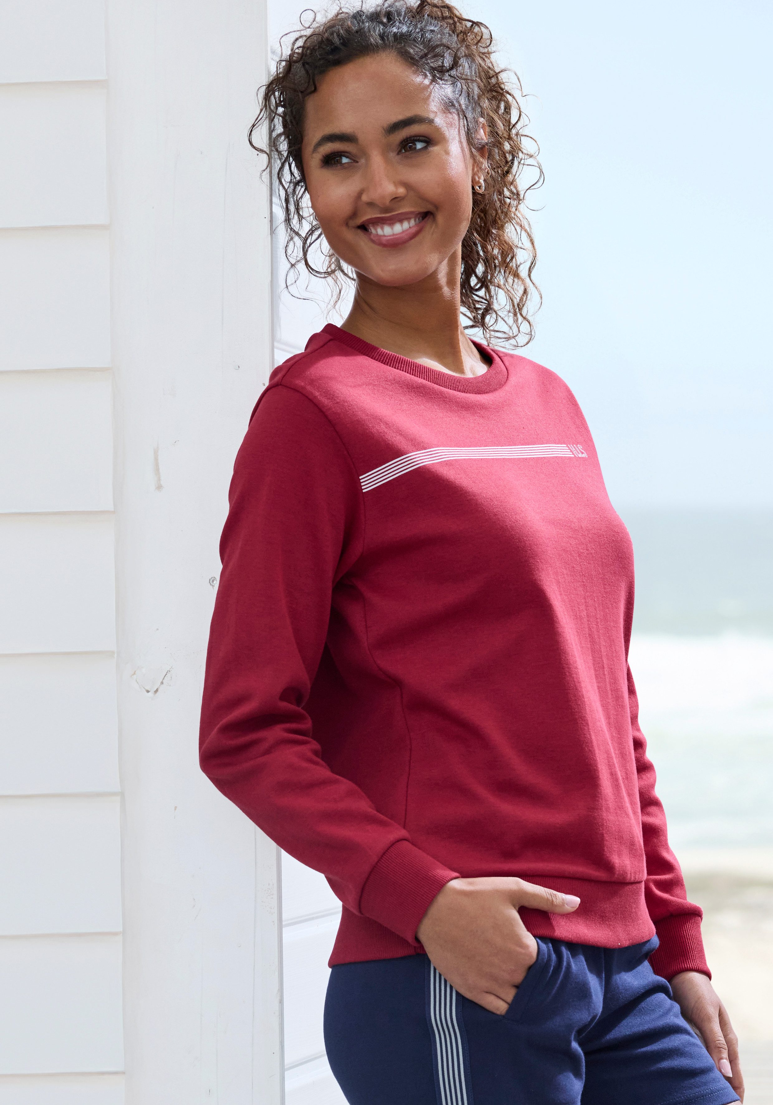 H.I.S Sweatshirt Basic mit Logodruck, Loungewear