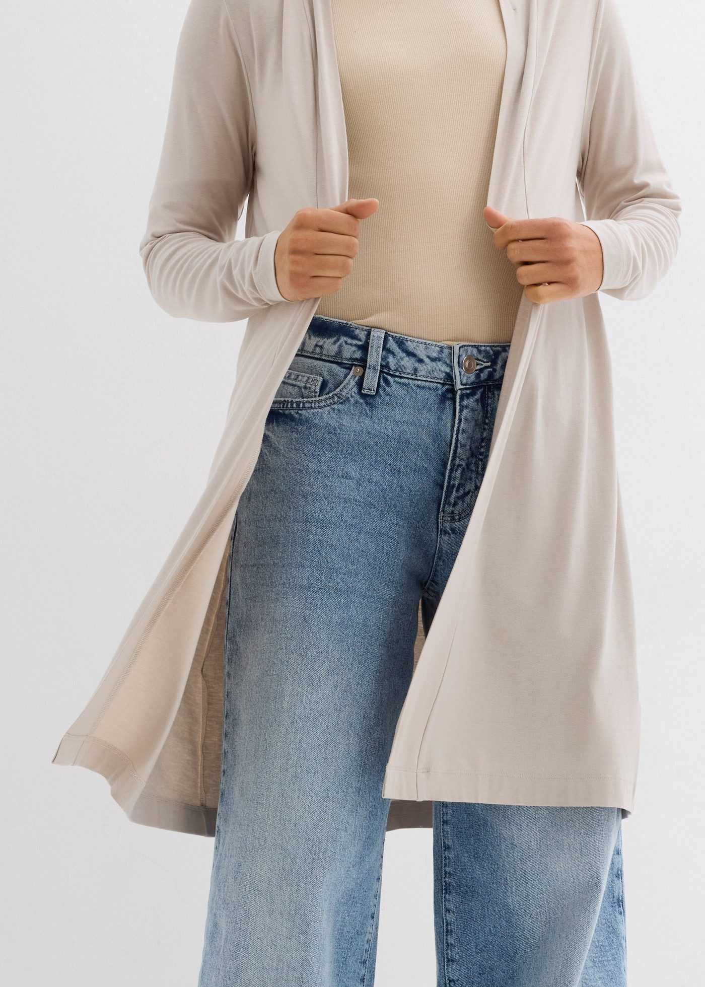 bonprix Shirtjacke gerade Passform, offene Schnittform ohne Verschluss