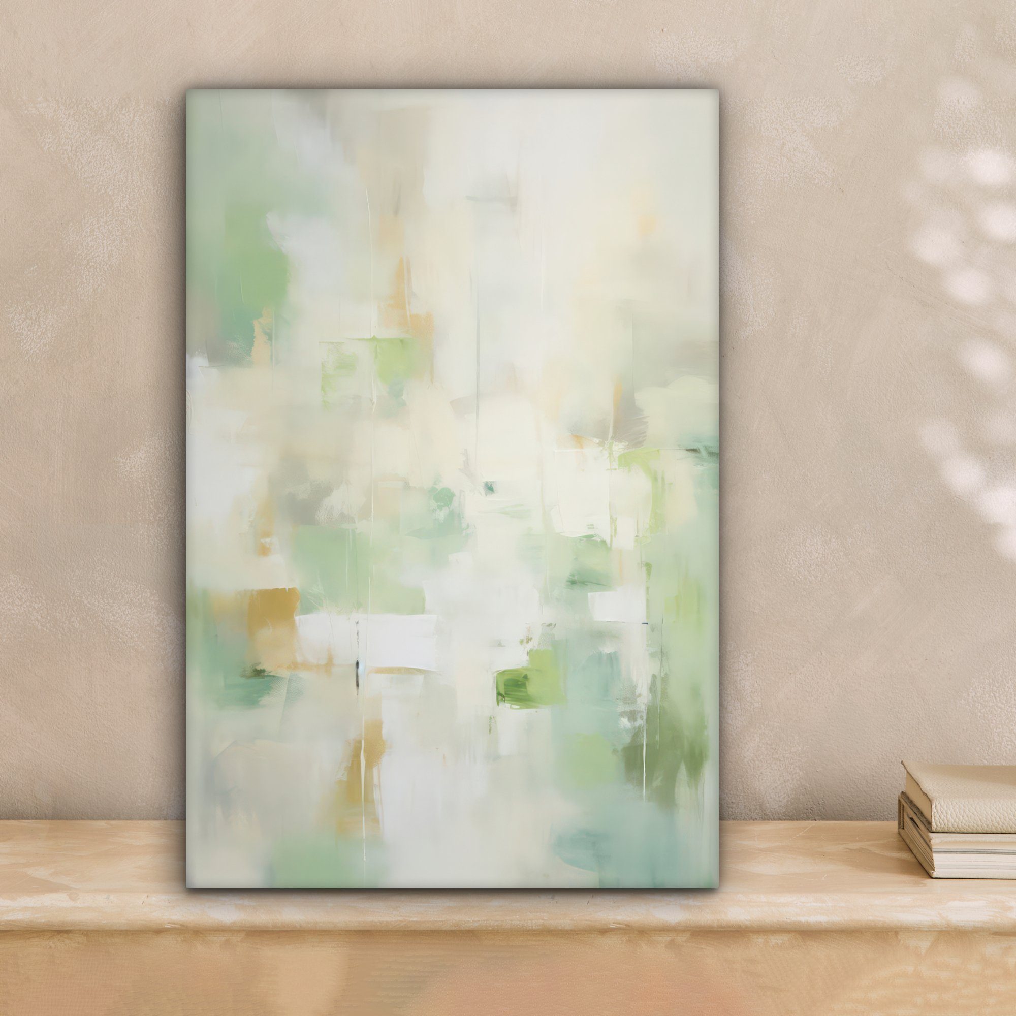 OneMillionCanvasses® Leinwandbild Abstrakt - Kunst - Weiß - Grün - Modern, günstig online kaufen