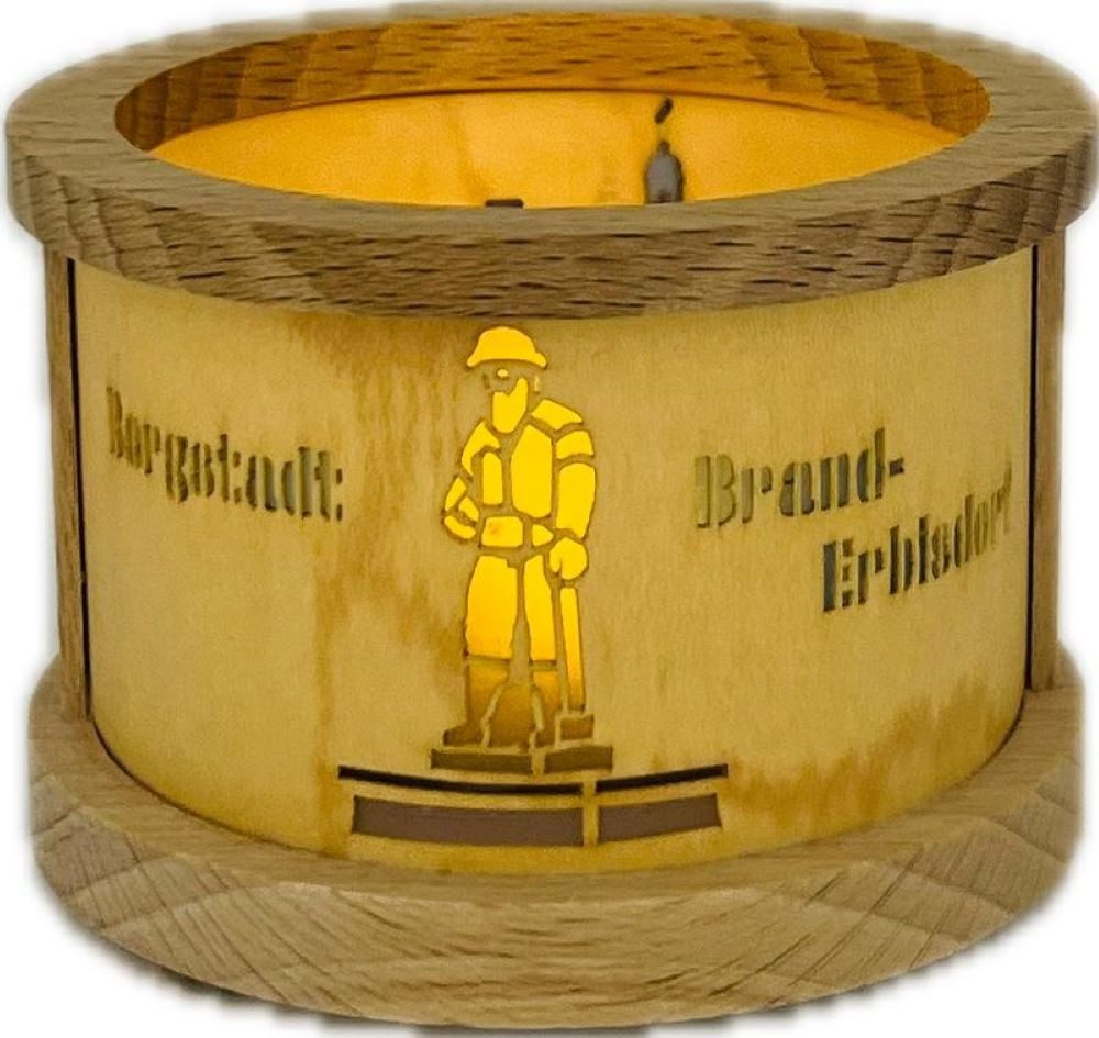 Richard Glaesser Kerzenhalter Brand-Erbisdorf, Höhe 5,5cm, Handwerkskunst original Erzgebirge