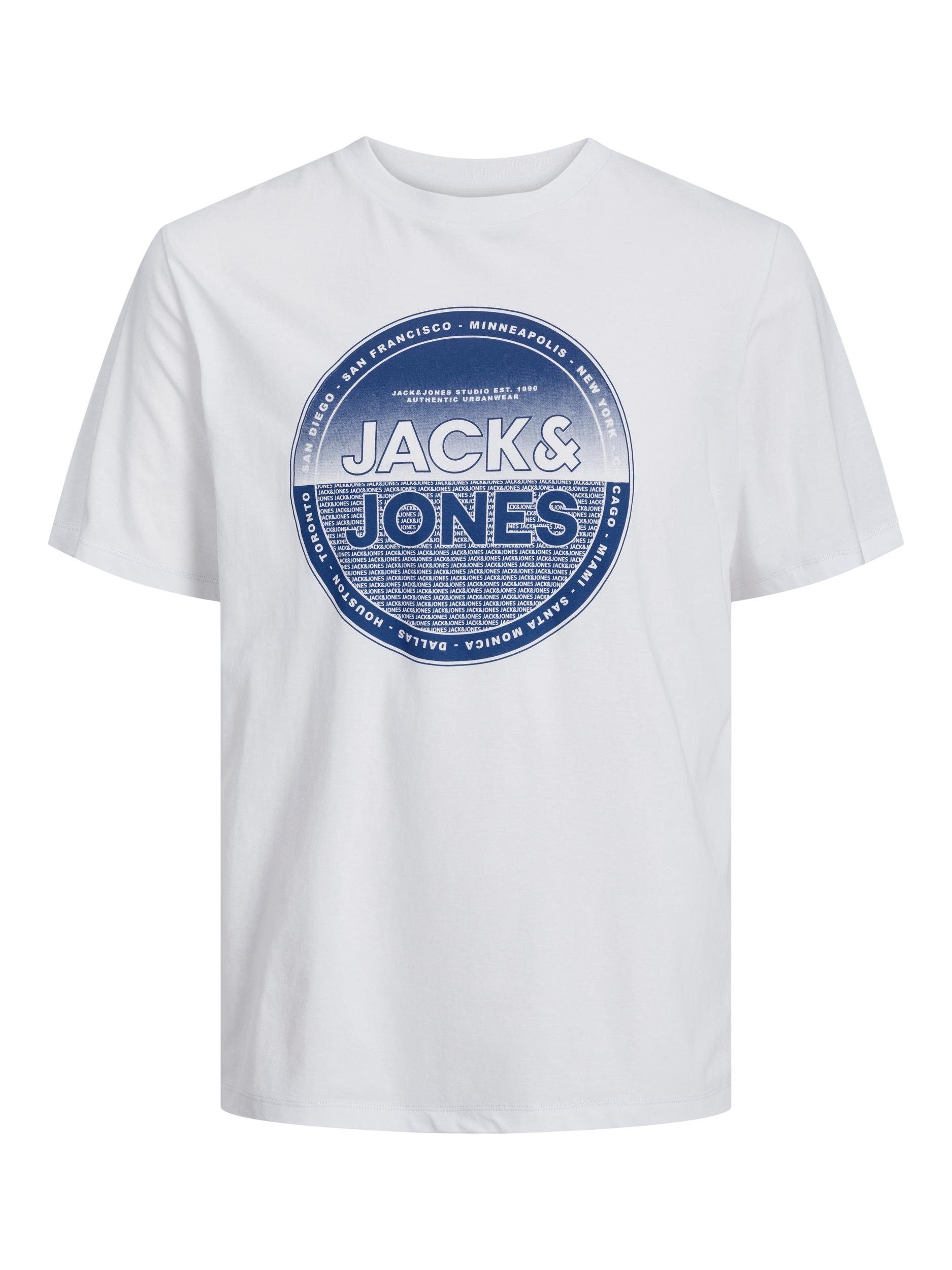 Jack & Jones SS NECK JJLOYD CREW PLS White PlusSize TEE Rundhalsshirt