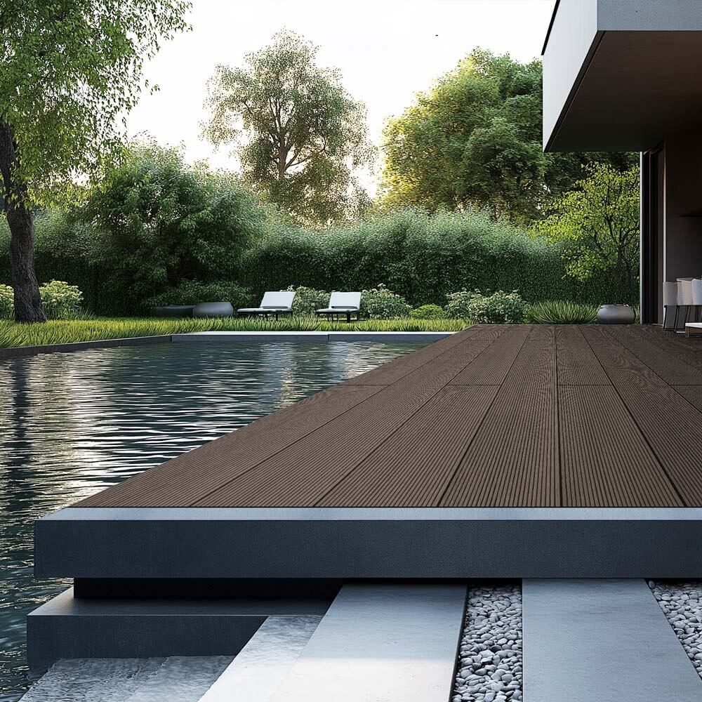 HOME DELUXE Terrassendielen WPC Terrassendielen SAMANA Komplettset (inkl. Unterkonstruktion), BxL: je 14,6x220 cm, rutschhemmend & wetterfest, Terrassenboden, Dielenboden