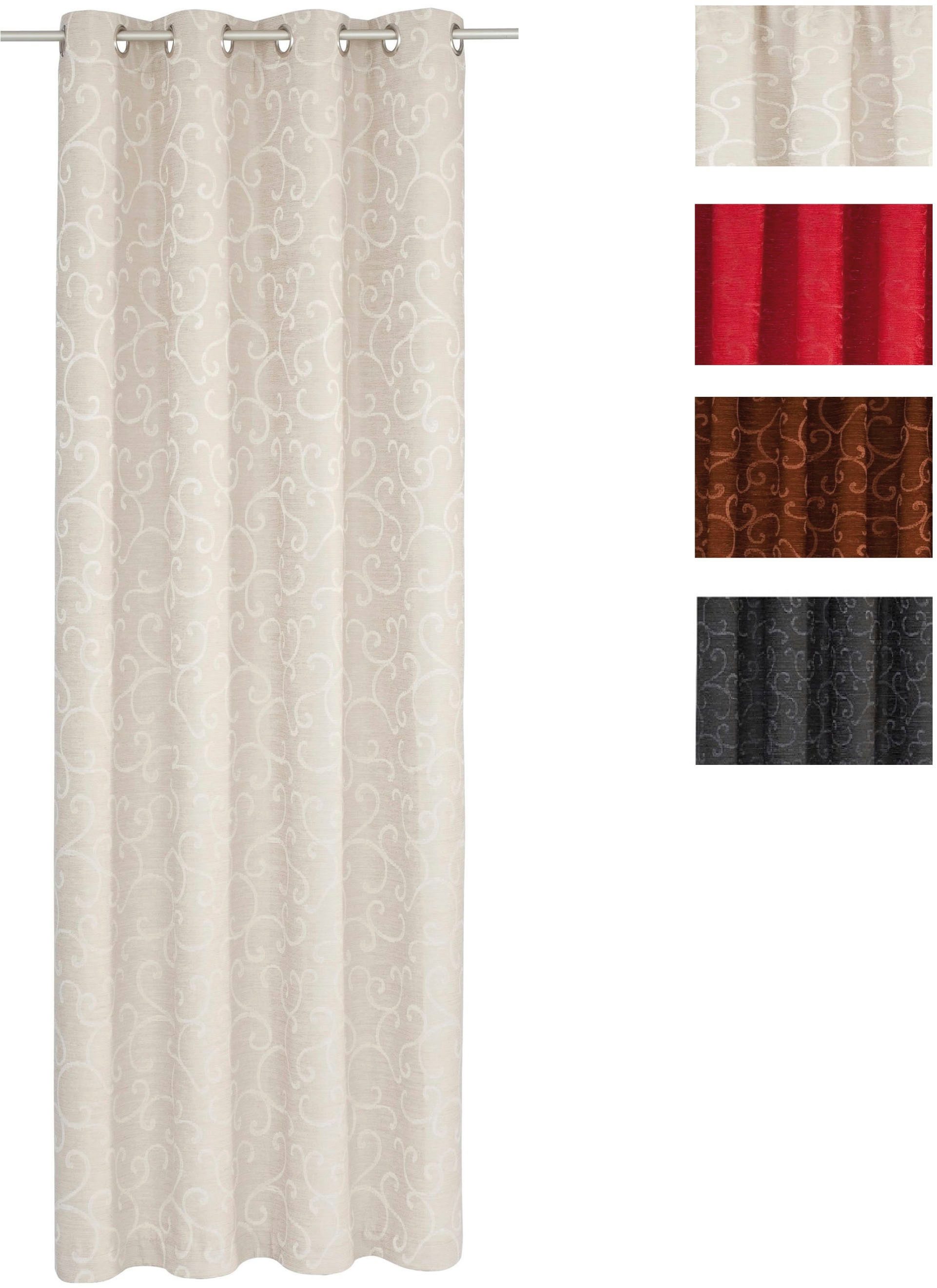 Wirth Vorhang Toco-Ranke (1 St), Ösen, blickdicht, Chenille