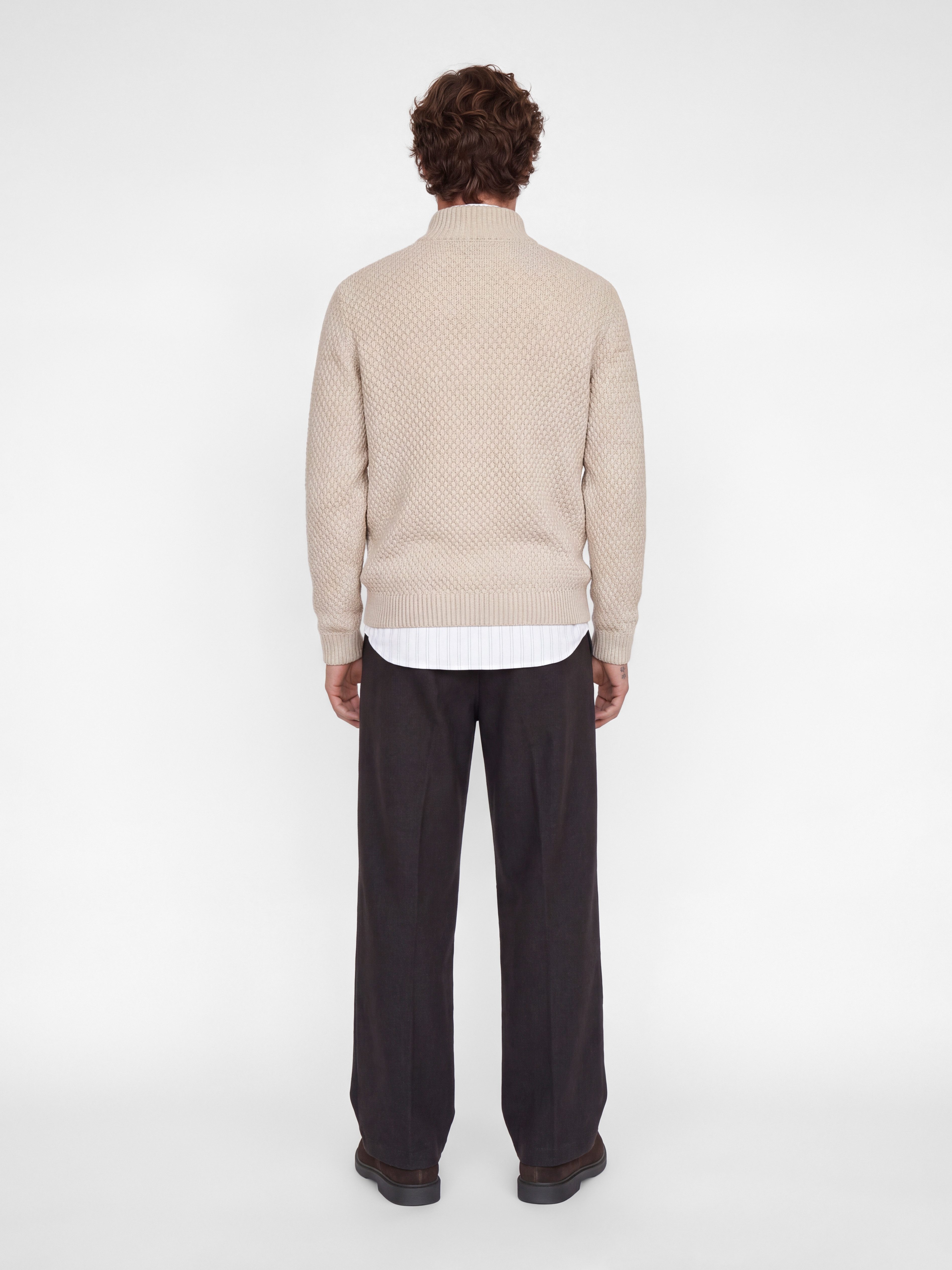 Jack & Jones Troyer JJBLAKE KNIT HALF ZIP Materialmix, locker geschnitten – Bild 2 von 5