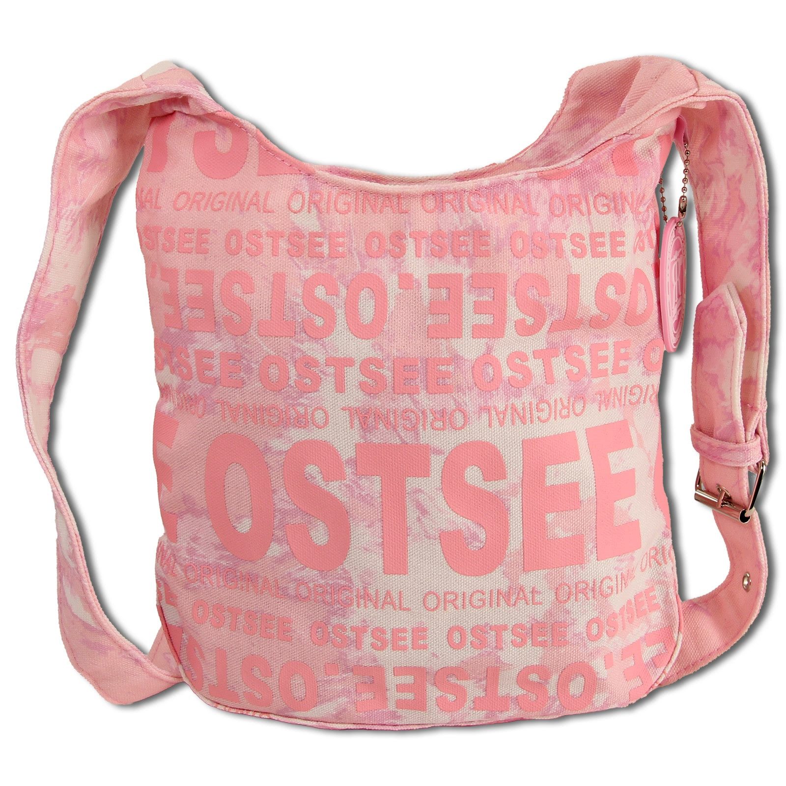 Robin Ruth Schultertasche Robin Ruth Schultertasche Baumwolle rosa (Schultertasche), Schultertasche Baumwolle, rosa, weiß ca. 21cm hoch