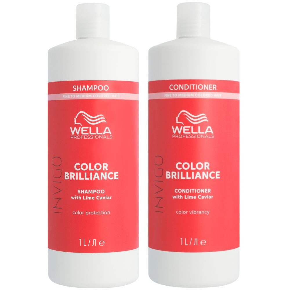 Wella Professionals Haarpflege-Set Wella Invigo Color Brilliance Fine Set-Shampoo 1000ml+Cond. 1000ml
