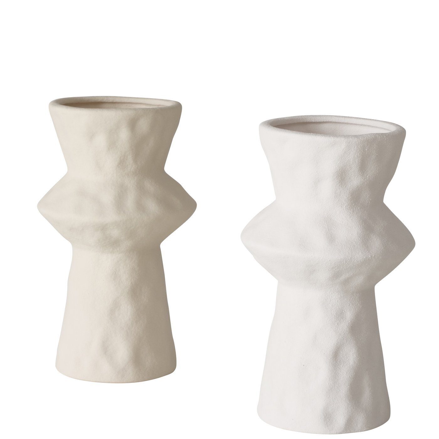 BOLTZE Dekovase 2er "Hermas" aus H20 Set cm, Vase weiß in Keramik