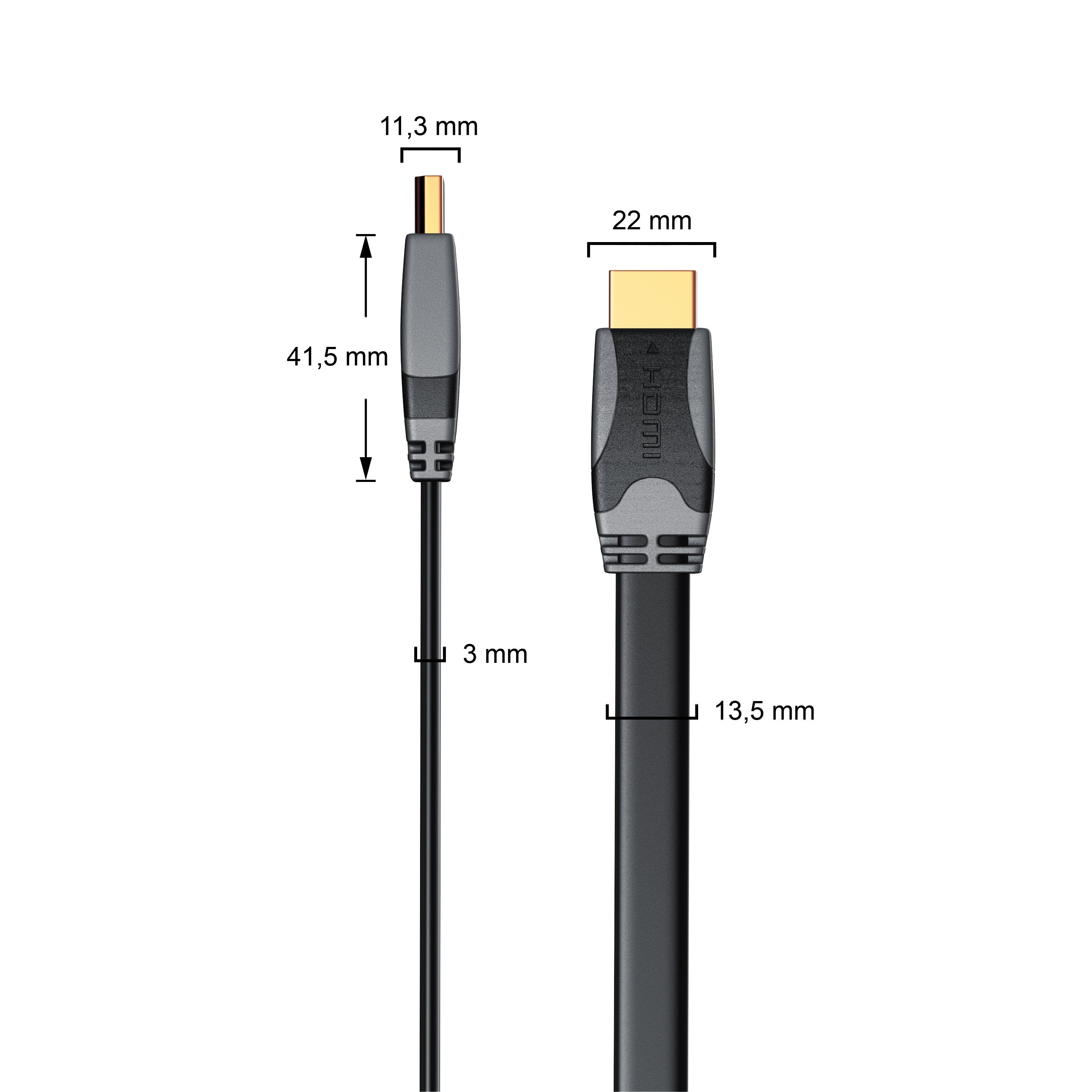 5m (500 3D, CSL flach, 60Hz, Flachband-Kabel 1.4a, Ethernet, HDMI-Kabel, Full HD cm), A HDMI ARC, 1920x1080p Typ