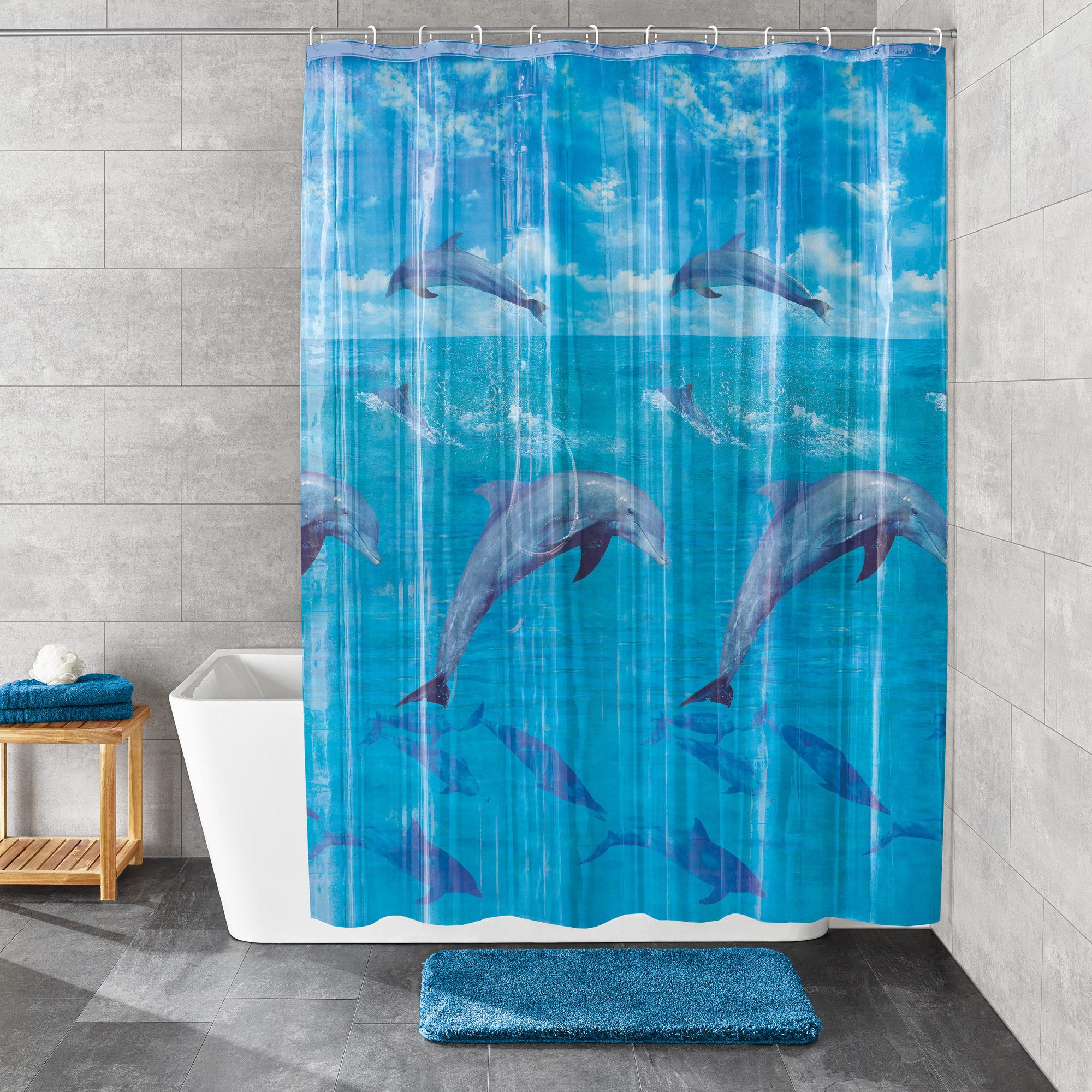 Kleine Wolke Saunatuch Duschvorhang "Dolphin"