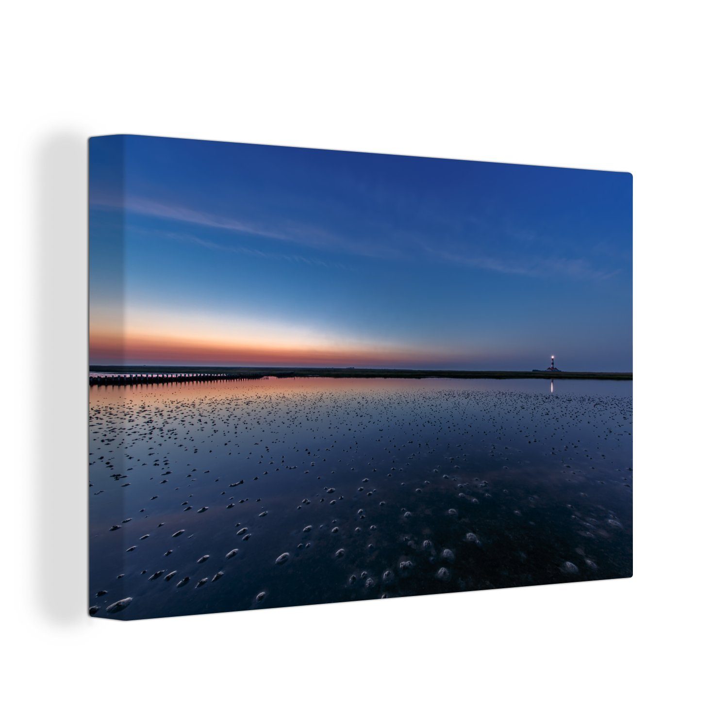 St), OneMillionCanvasses® Wandbild Himmel, Wanddeko, 30x20 - Leinwandbild cm Wasser Leuchtturm Leinwandbilder, - Aufhängefertig, (1