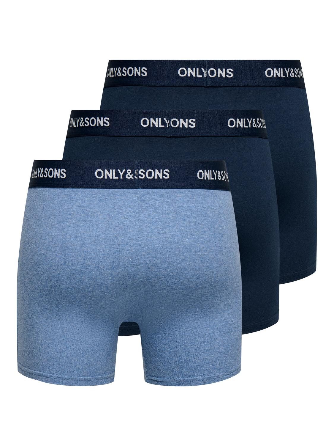 ONLY & SONS Trunk ONSFITZ SOLID BLACK TRUNK 3PACK NOOS (Packung, 3-St)