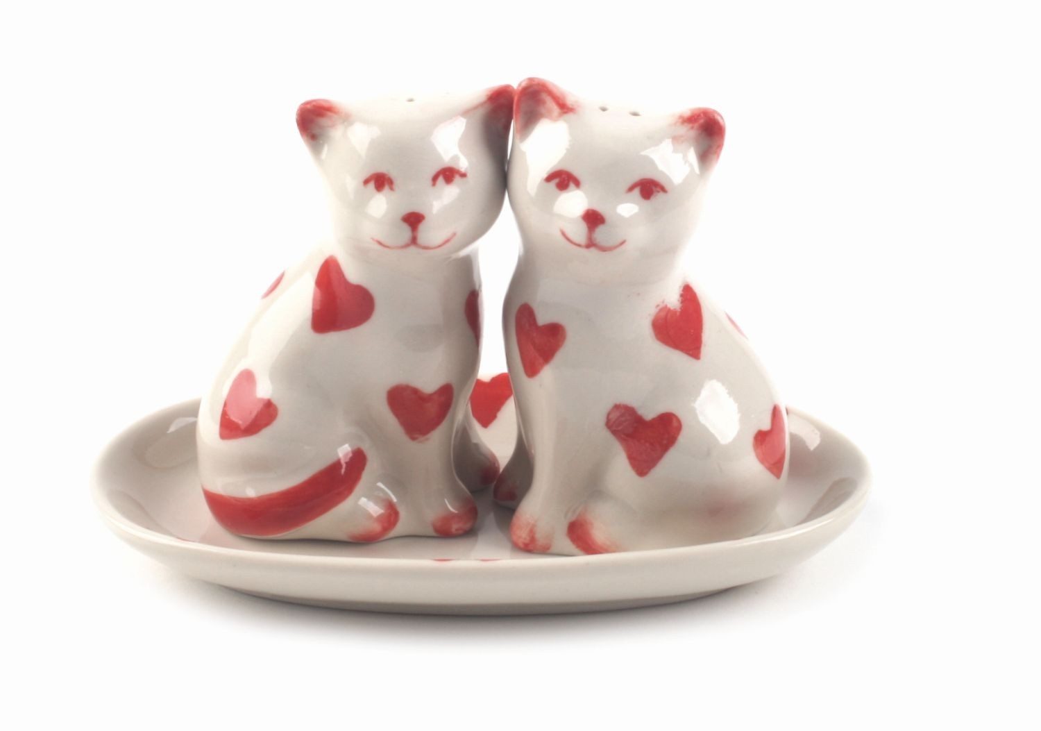 El Puente Salz- / Pfefferstreuer Salz- und Pfefferstreuer "Katzen", 3er-Set, Handmade, Handmade
