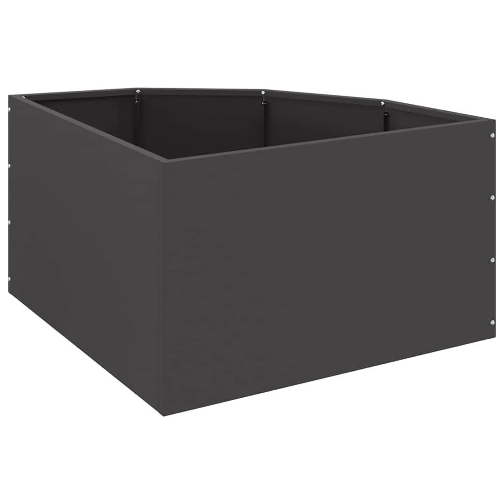 vidaXL Blumentopf Eckpflanzer Schwarz 60 x 60 x 35 cm Stahl (1 St)