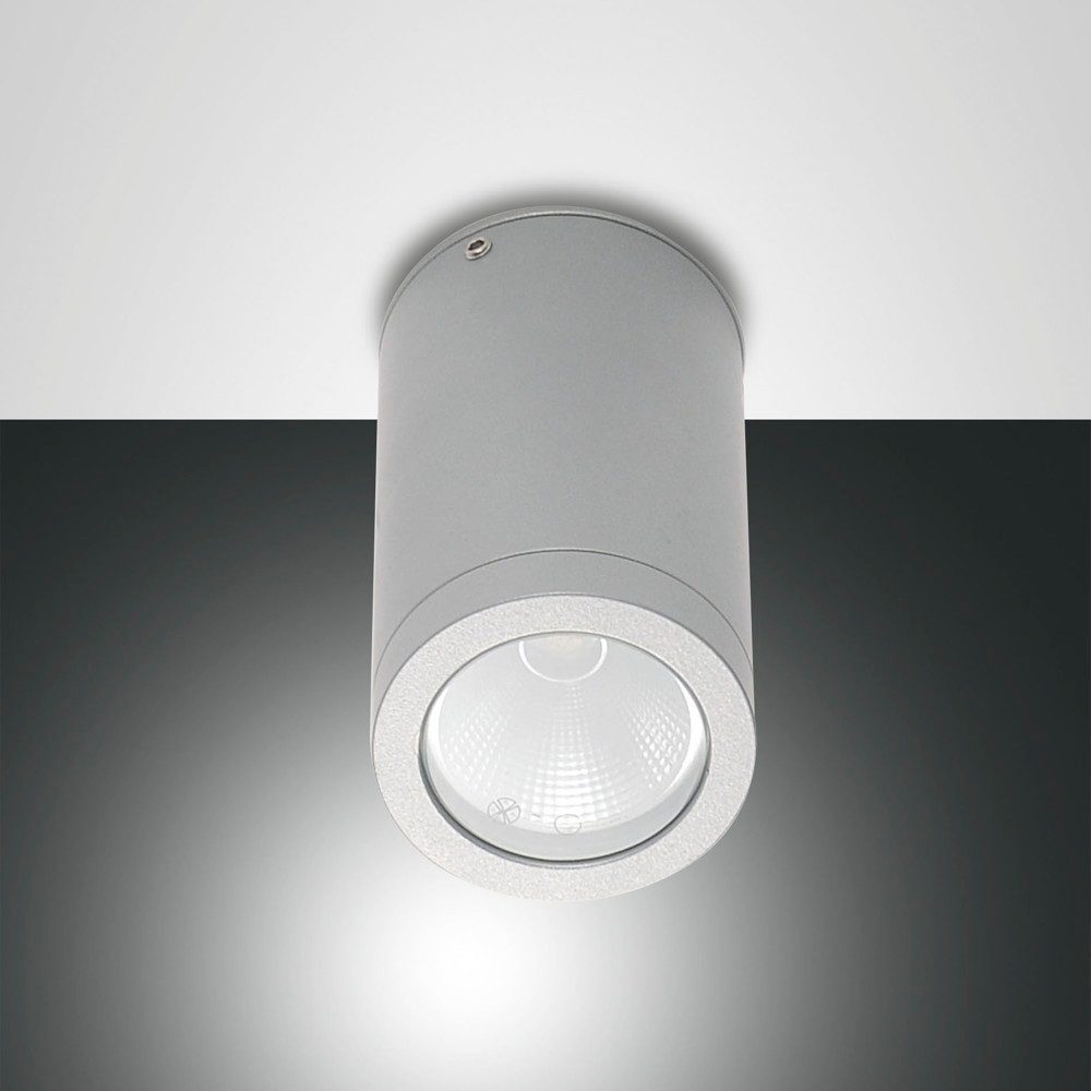 FABAS LUCE Außen-Wandleuchte LED Spot Uma für den Außenbereich, IP54, silber, LED
