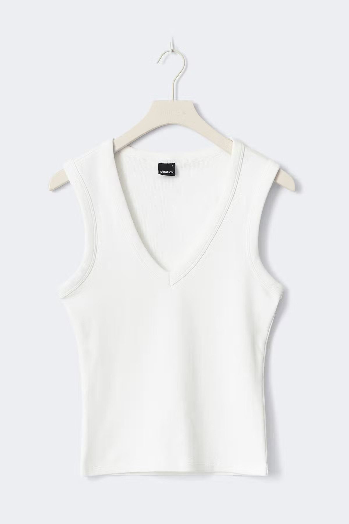 Gina Tricot Shirttop Tight v-neck rib tank - Geripptes Tanktop - Top Damen