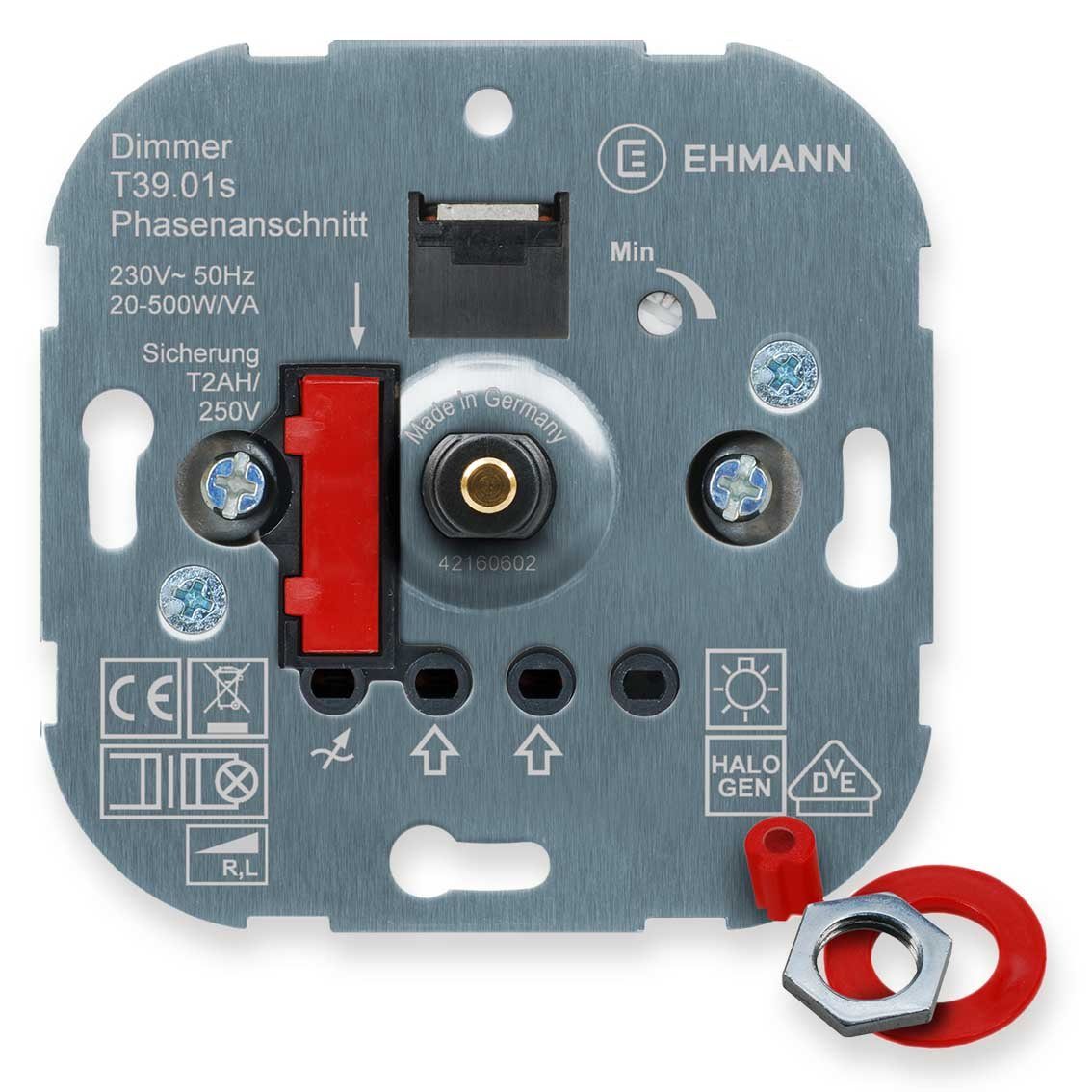 Ehmann Drehdimmer Druck-/Wechsel-Dimmereinsatz, 20-500VA