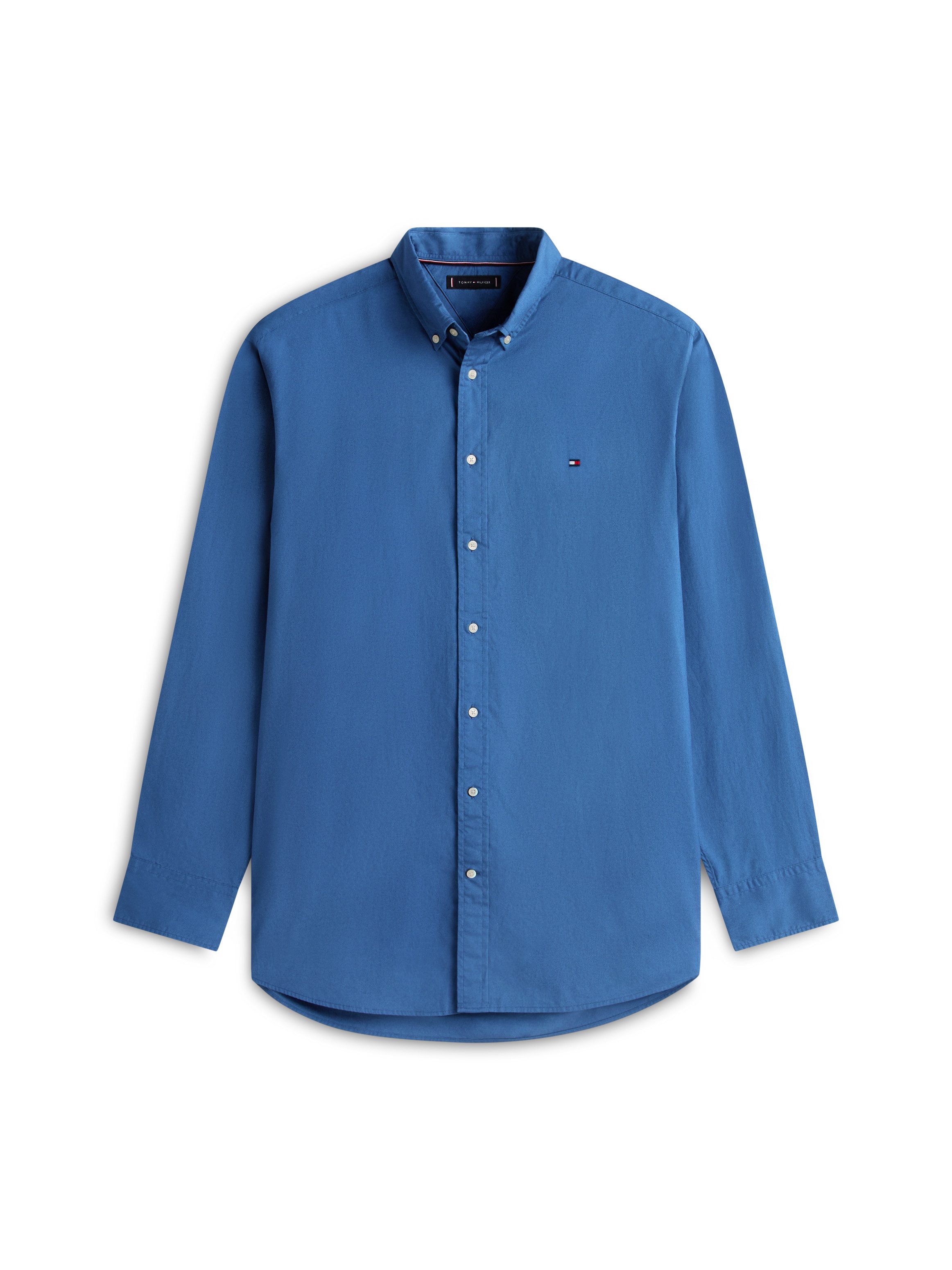 Tommy Hilfiger Big & Tall Langarmhemd BT - FLEX POPLIN SOLID Große Größen, Button-down-Kragen, regular fit