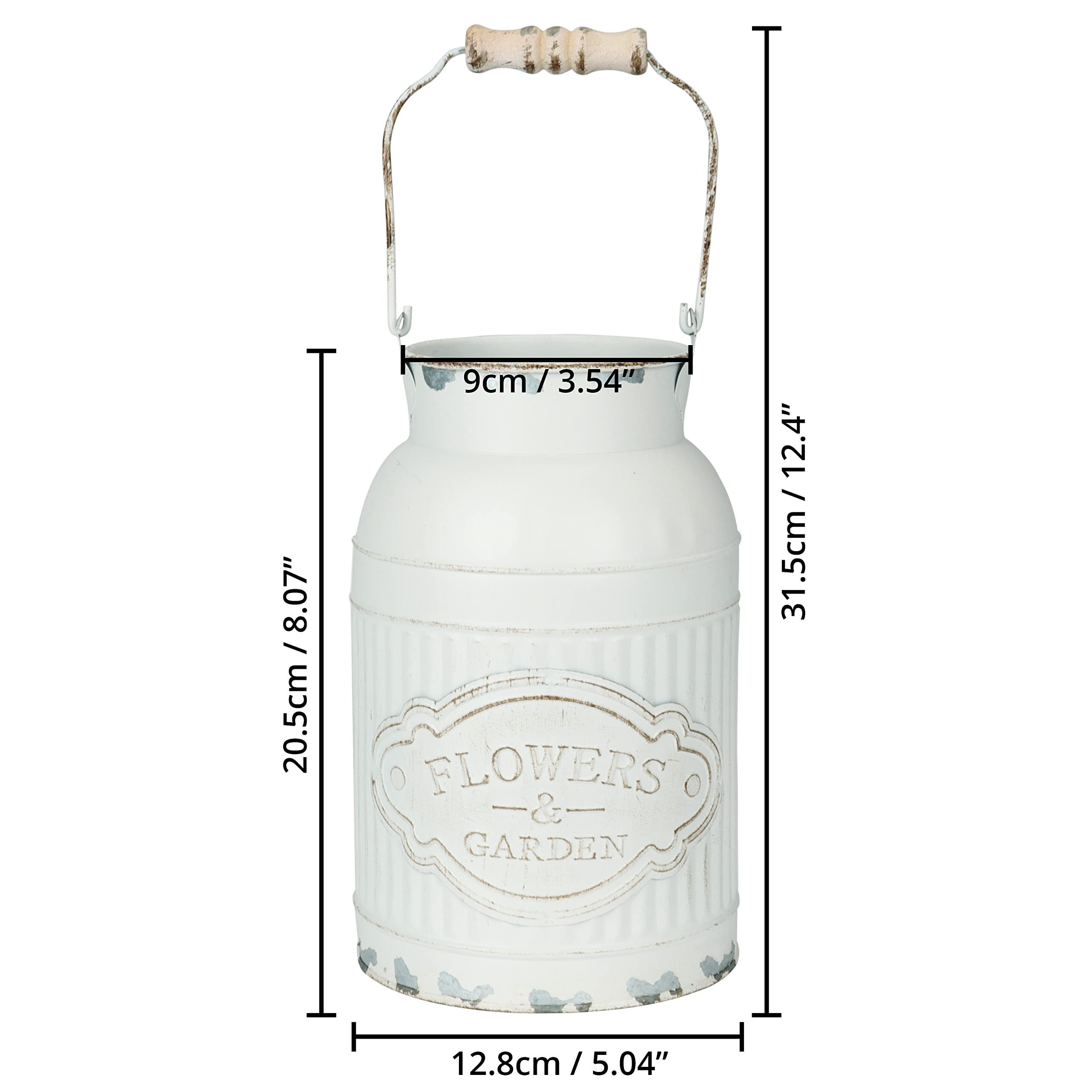 Belle Vous Dekovase Rustikale Metall Blumenvase - Vintage Shabby Chic (1 St günstig online kaufen