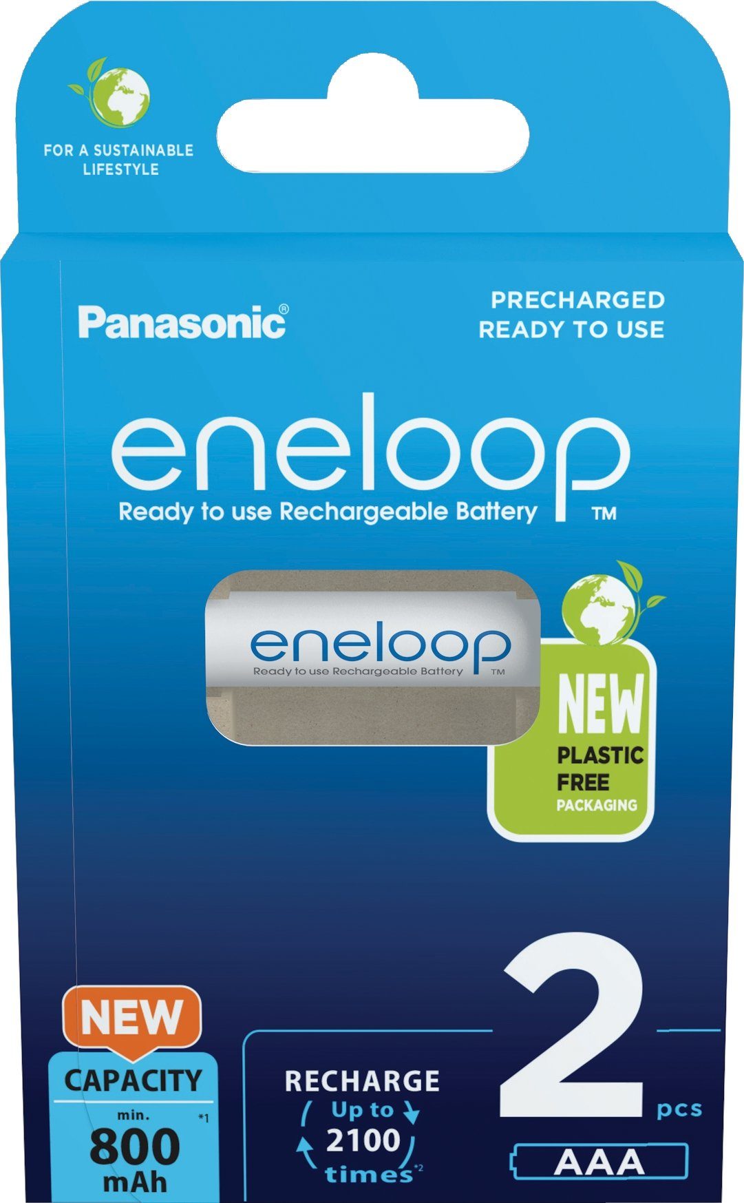 Panasonic eneloop Eneloop Micro/AAA/HR03 Akku Micro (2 St), 1.2V/800mAh