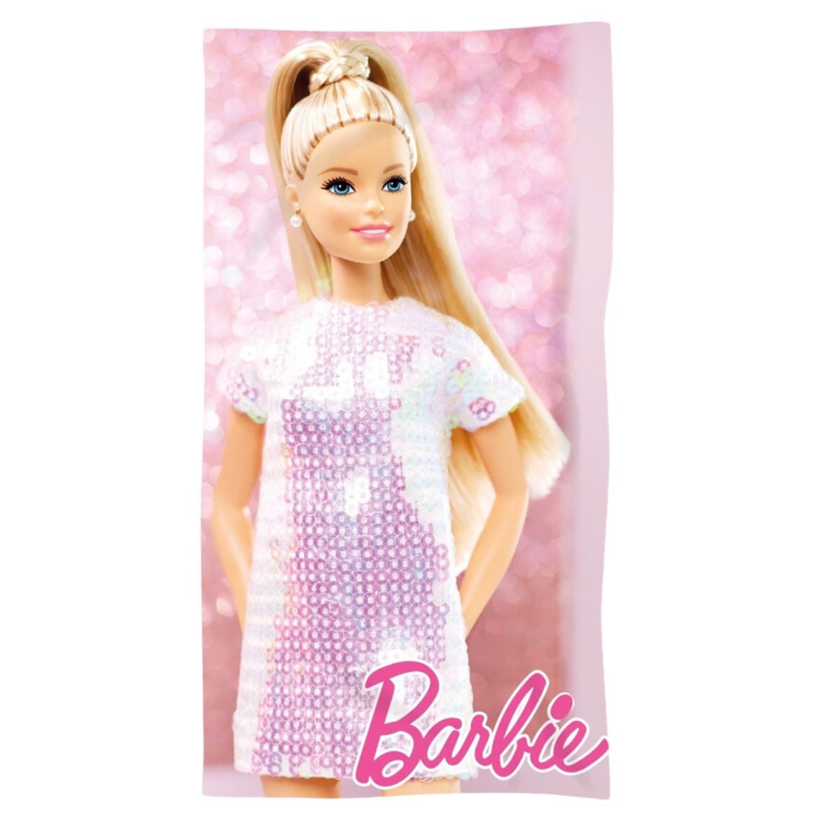 Barbie Strandtuch Großes Kinderhandtuch aus Baumwolle, 70cm x 140cm