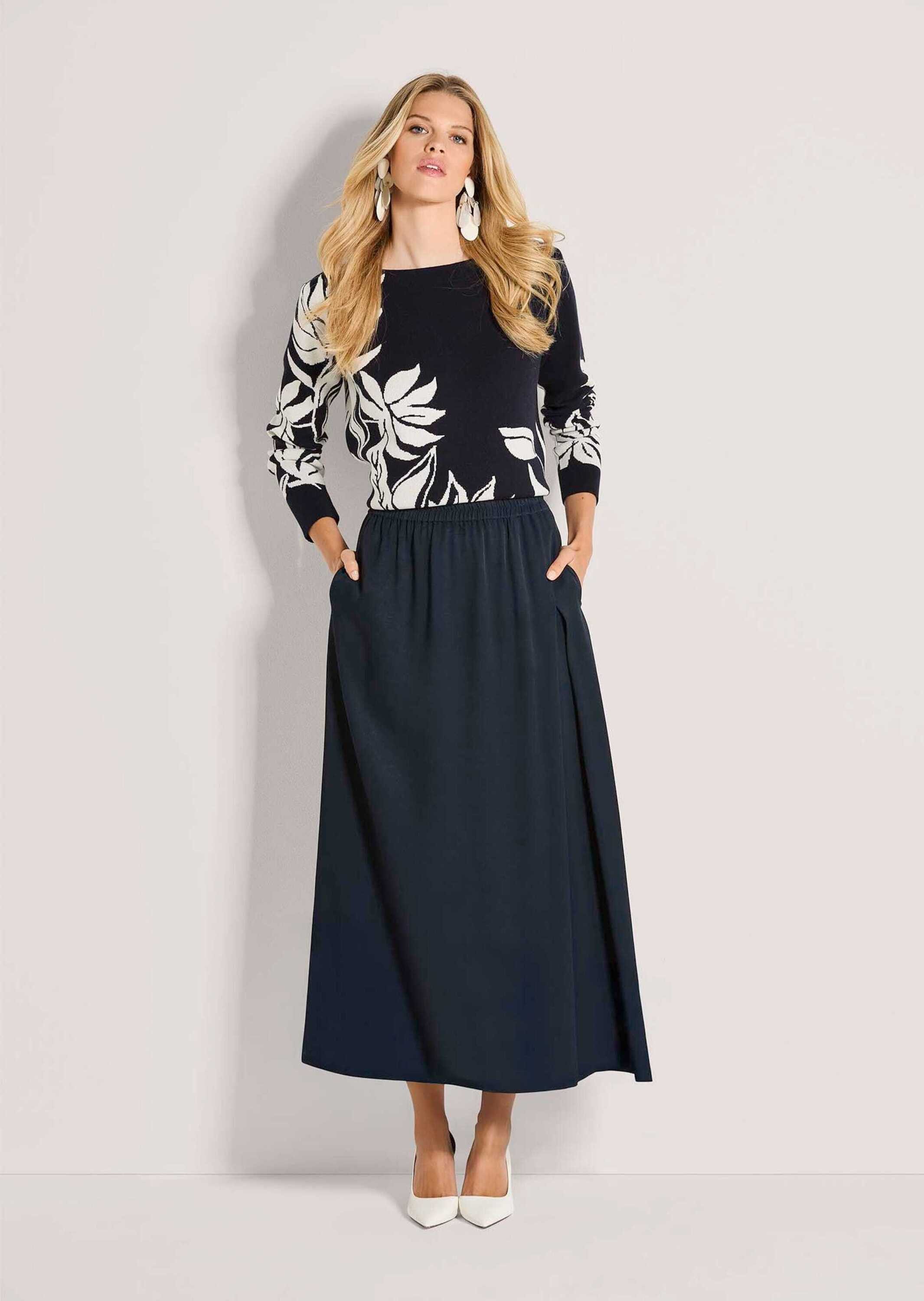 MADELEINE Maxirock Langer Rock mit tiefer Seitenfalte