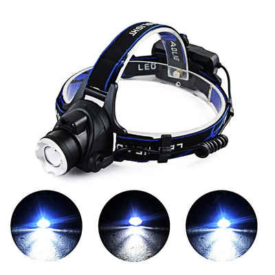 cofi1453 LED Stirnlampe »T6 Scheinwerfer mit berührungslosem Kopflampe Sitrnlampe Camping Schalter LED Zoom Headlamp Kopflicht schwarz«