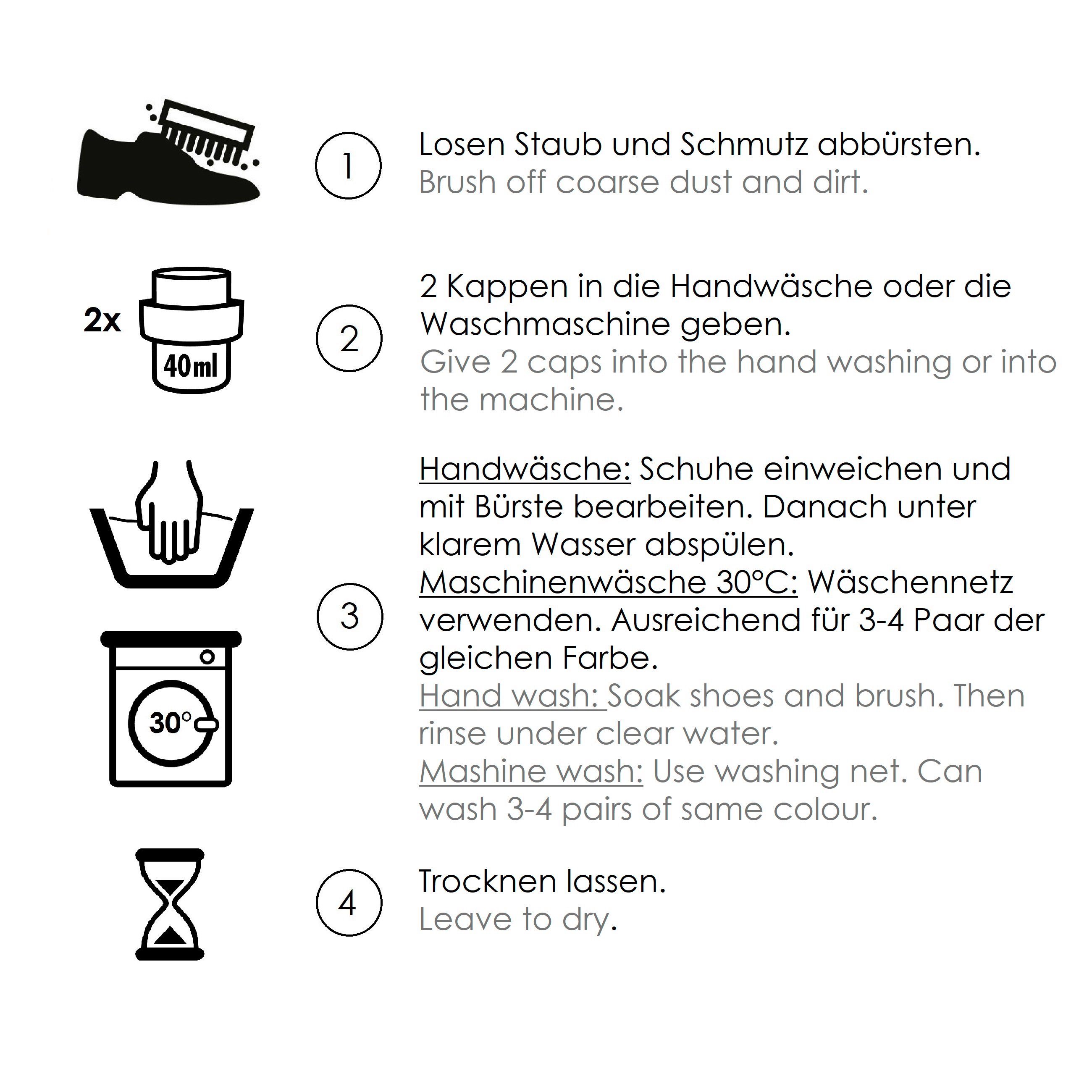 Textil Spezialwaschmittel Solitaire für Leder Schuhe und Shampoo Waschmittel - und Bekleidung