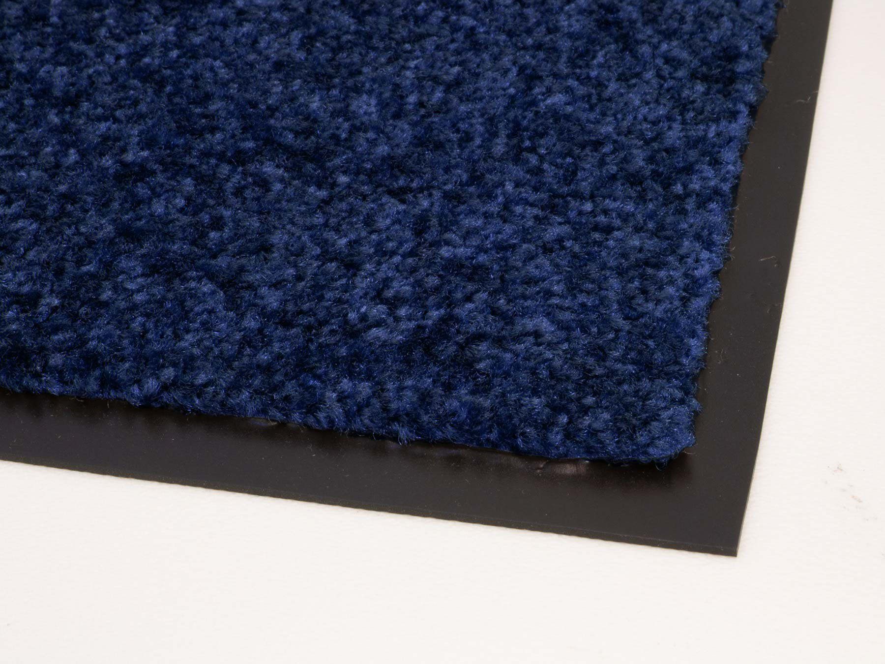 CLEAN in blau Uni-Farben, Höhe: Fußmatte Textil, Schmutzfangmatte, rechteckig, PRO, Primaflor-Ideen 8 UV-beständig, waschbar mm, Schmutzfangmatte