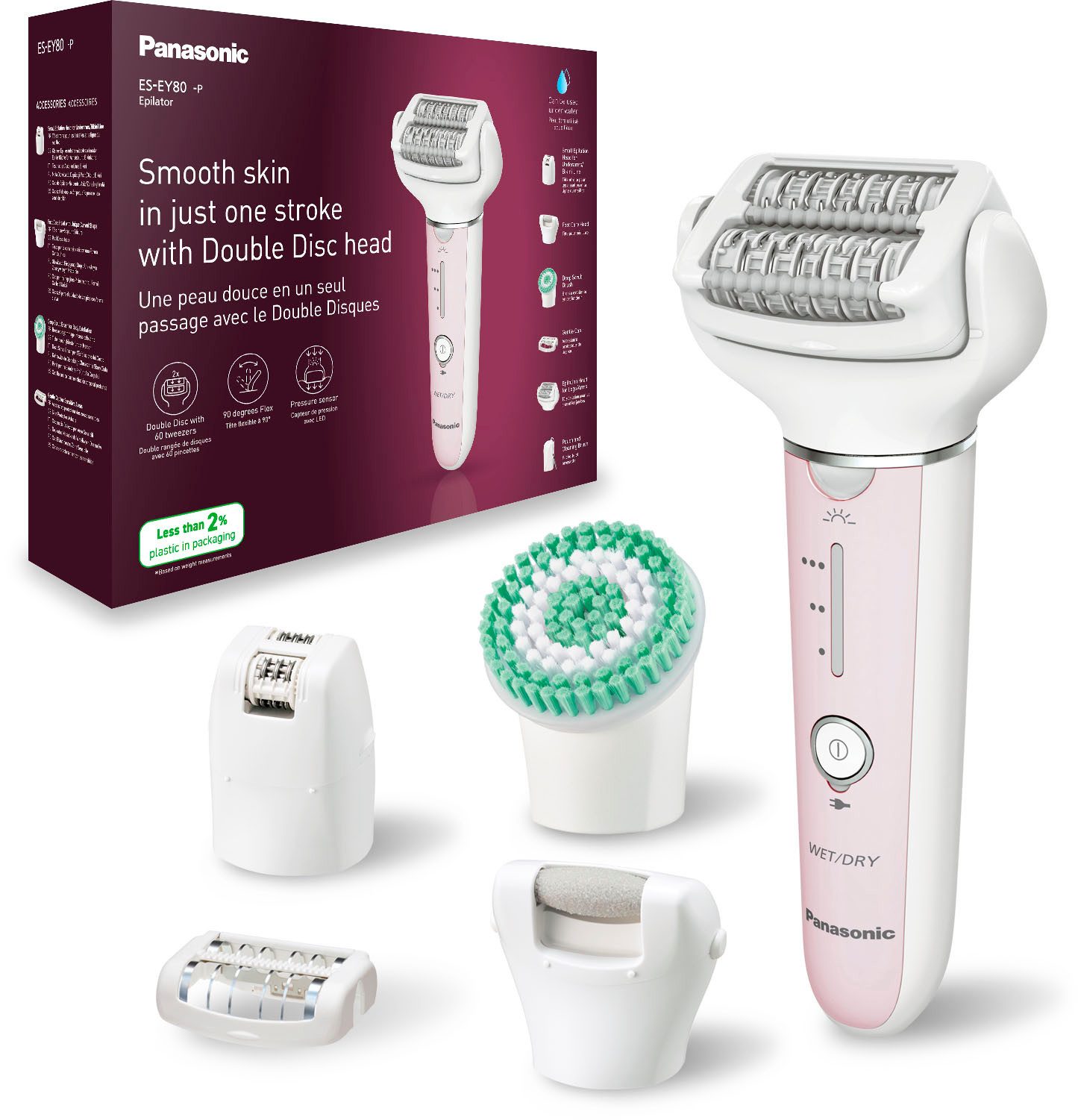Panasonic Эпиляторы ES-EY80-P503, Aufsätze: 5 St., 5-in-1 Nass-/Trocken-Epilierer